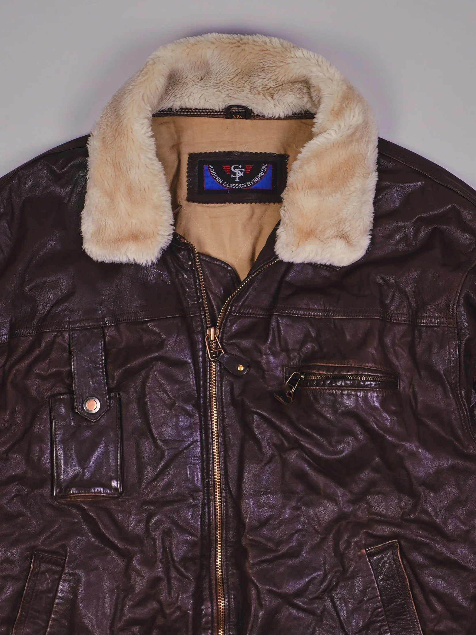 Vintage SF Original Biker Lederjacke (M)