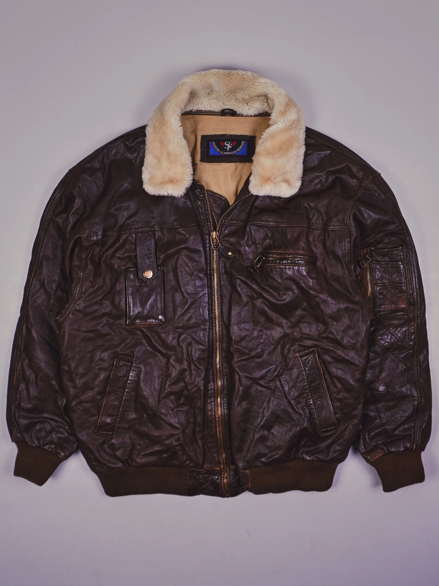 Vintage SF Original Biker Lederjacke (M)