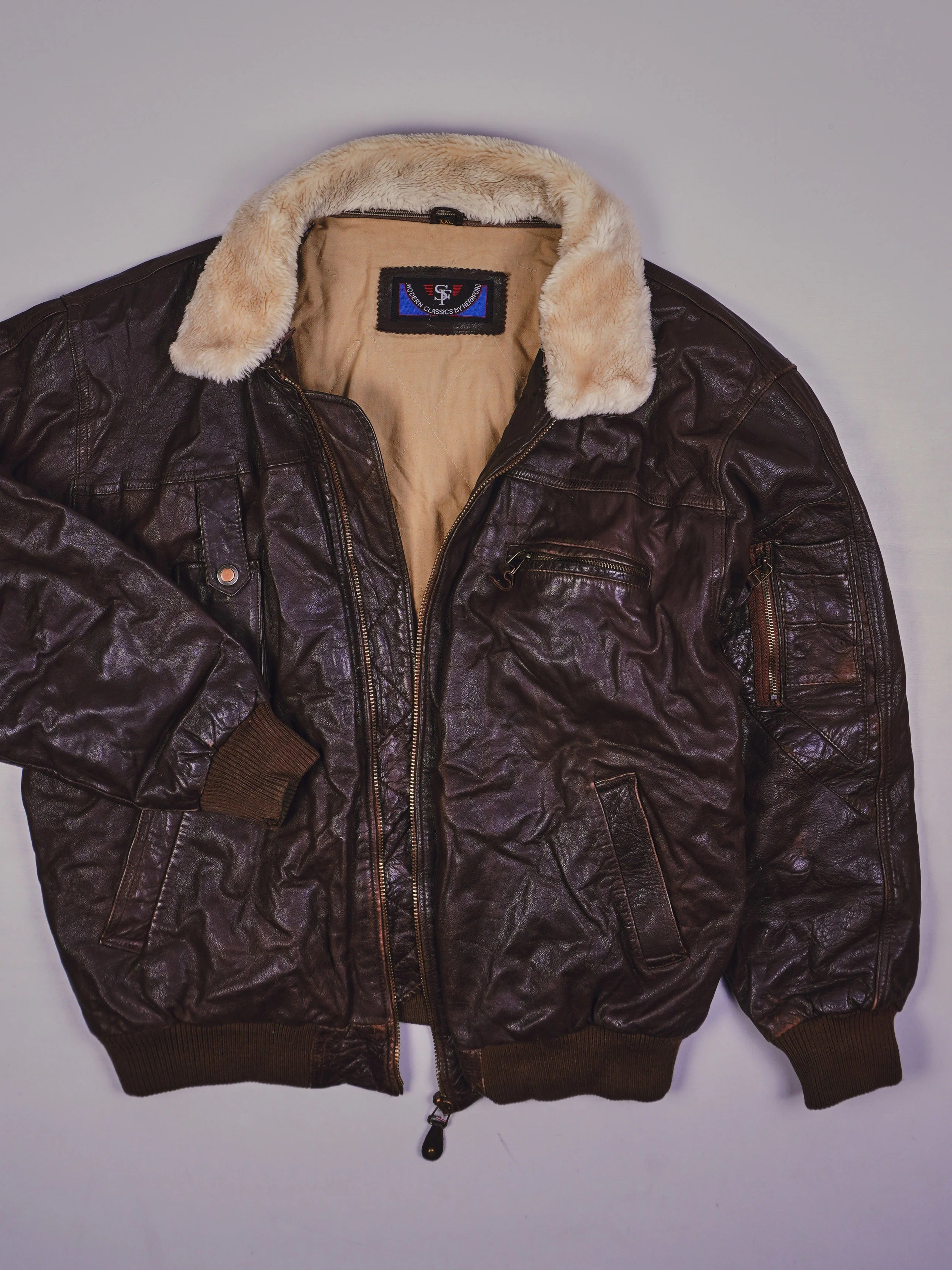 Vintage SF Original Biker Lederjacke (M)