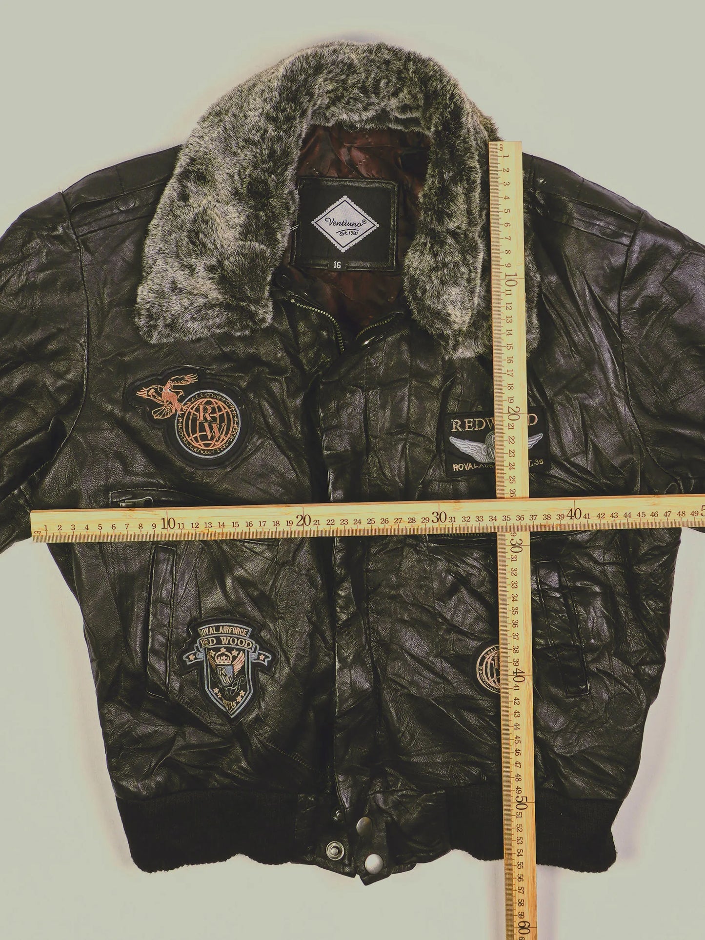 Vintage Red Wood Lederjacke (XS)