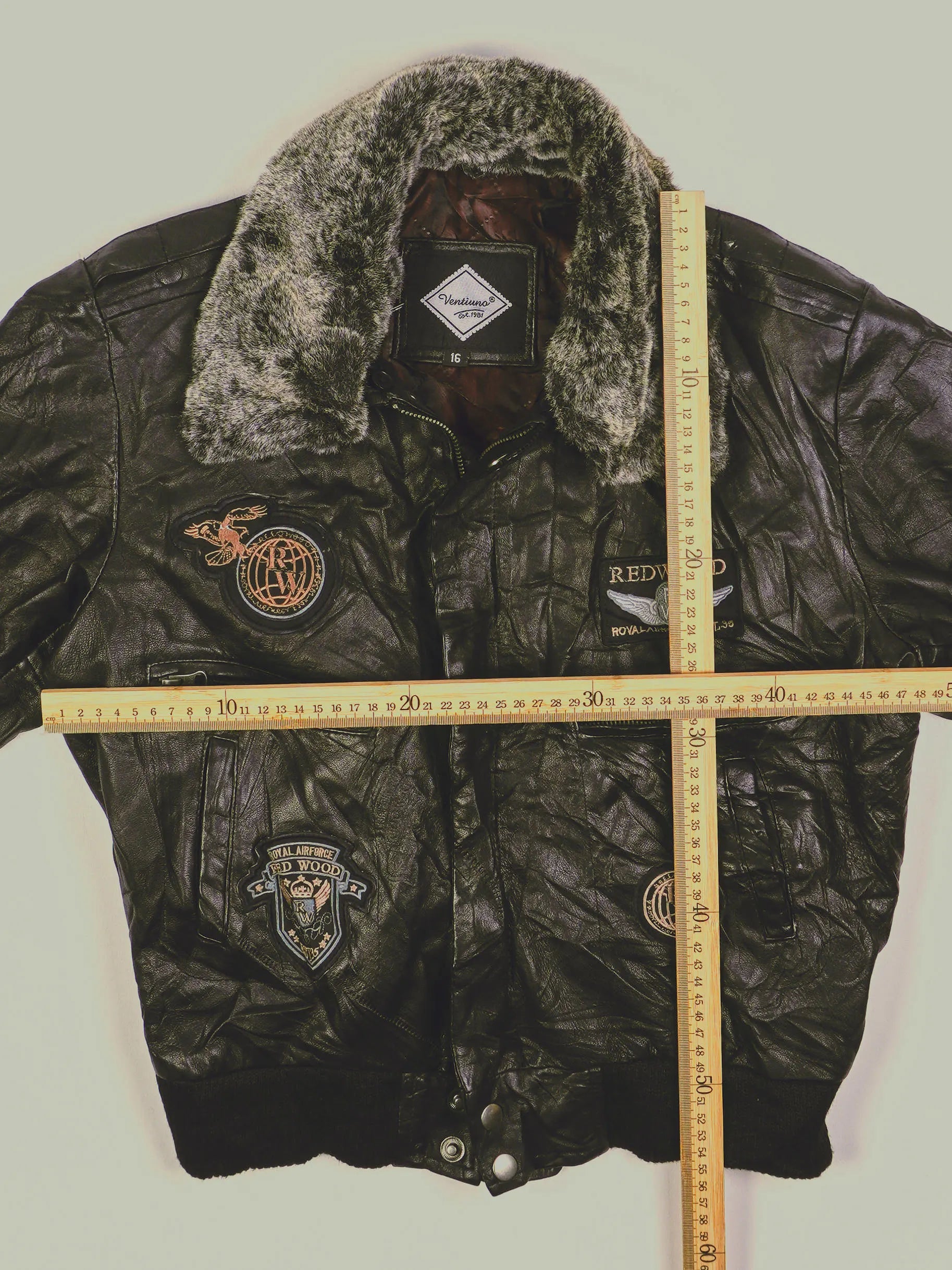 Vintage Red Wood Lederjacke (XS)