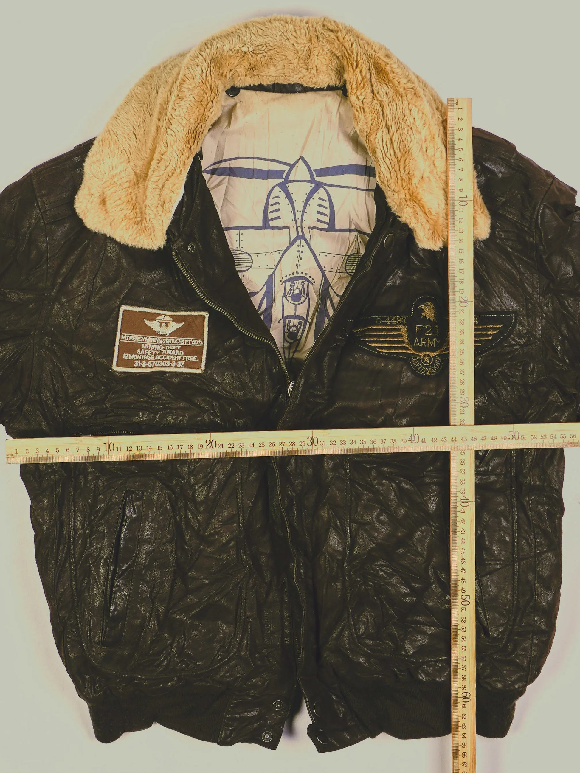 Vintage Army Piloten Lederjacke (M)