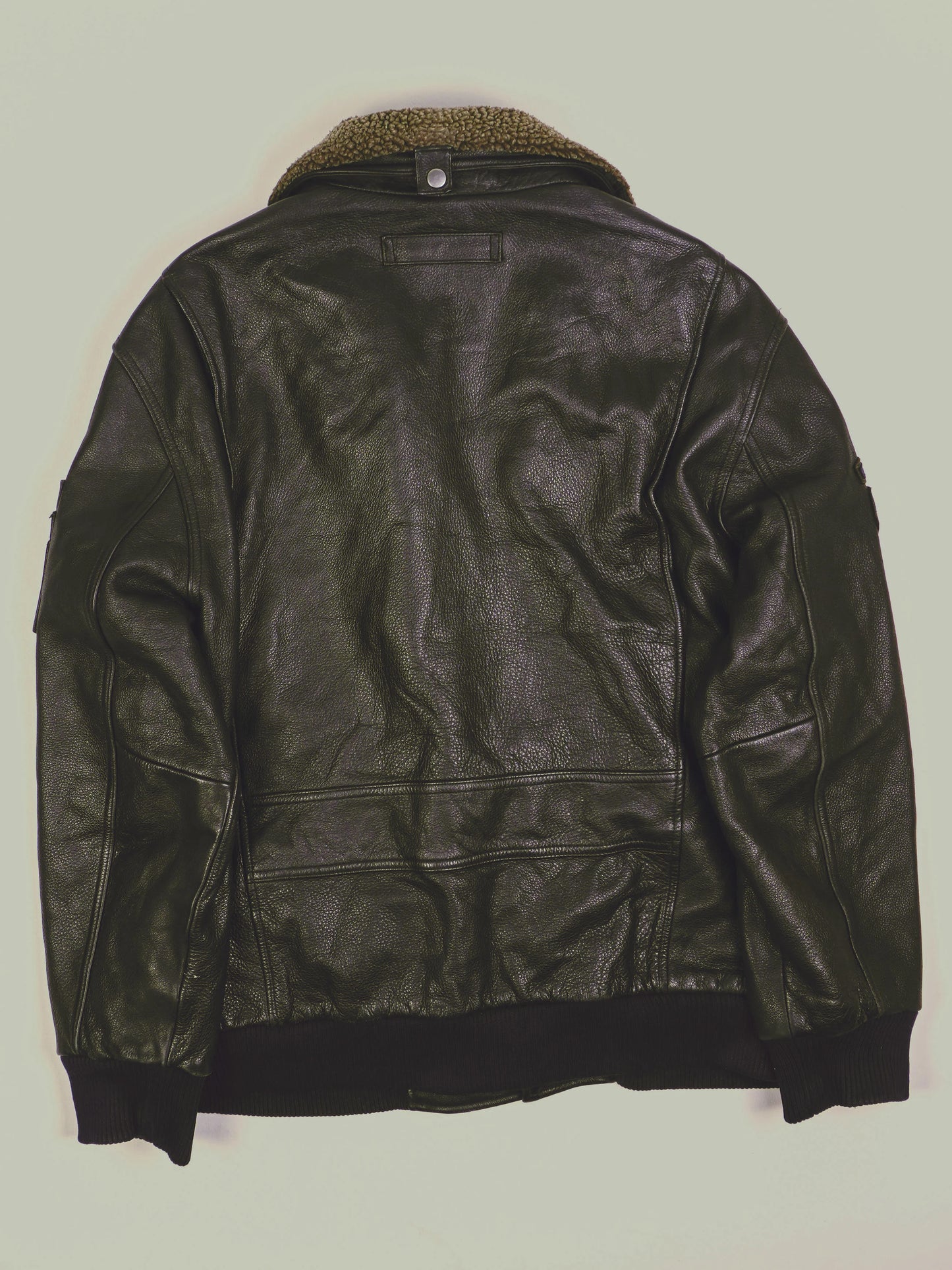 Vintage Army Piloten Lederjacke (L)