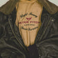 Vintage Army Piloten Lederjacke (L)