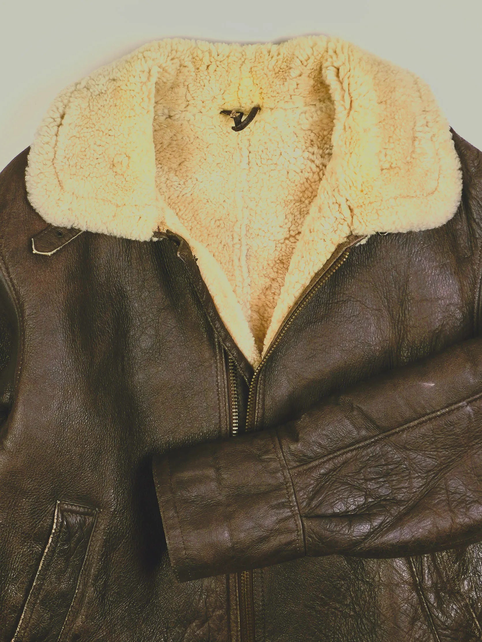 Vintage Piloten Lederjacke (L)