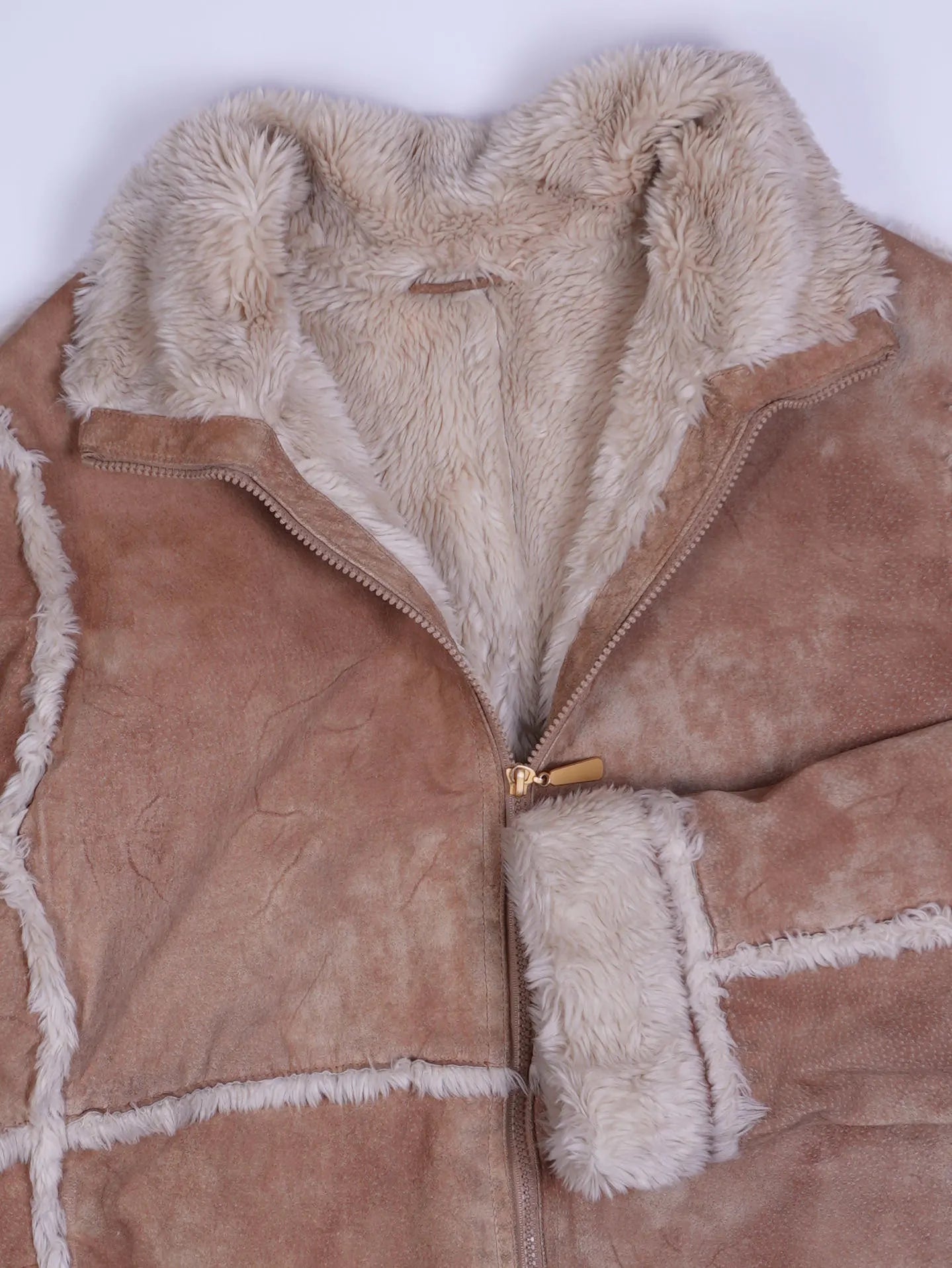 Vintage Felljacke Beige