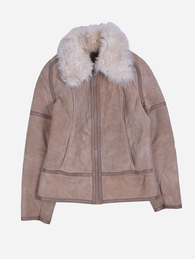 Vintage Felljacke Beige (S)