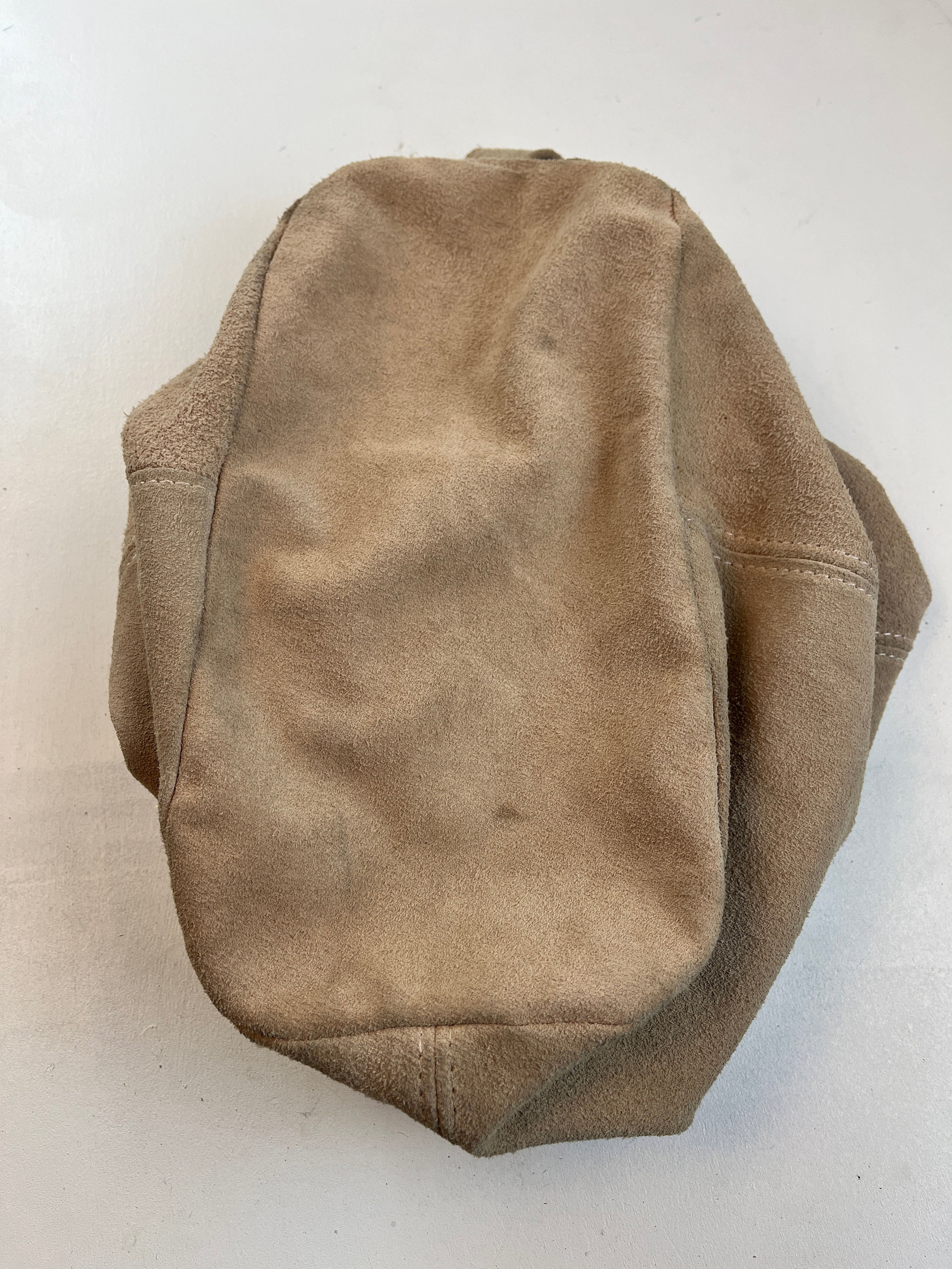 Wildleder Y2K Hobo Tasche Beige