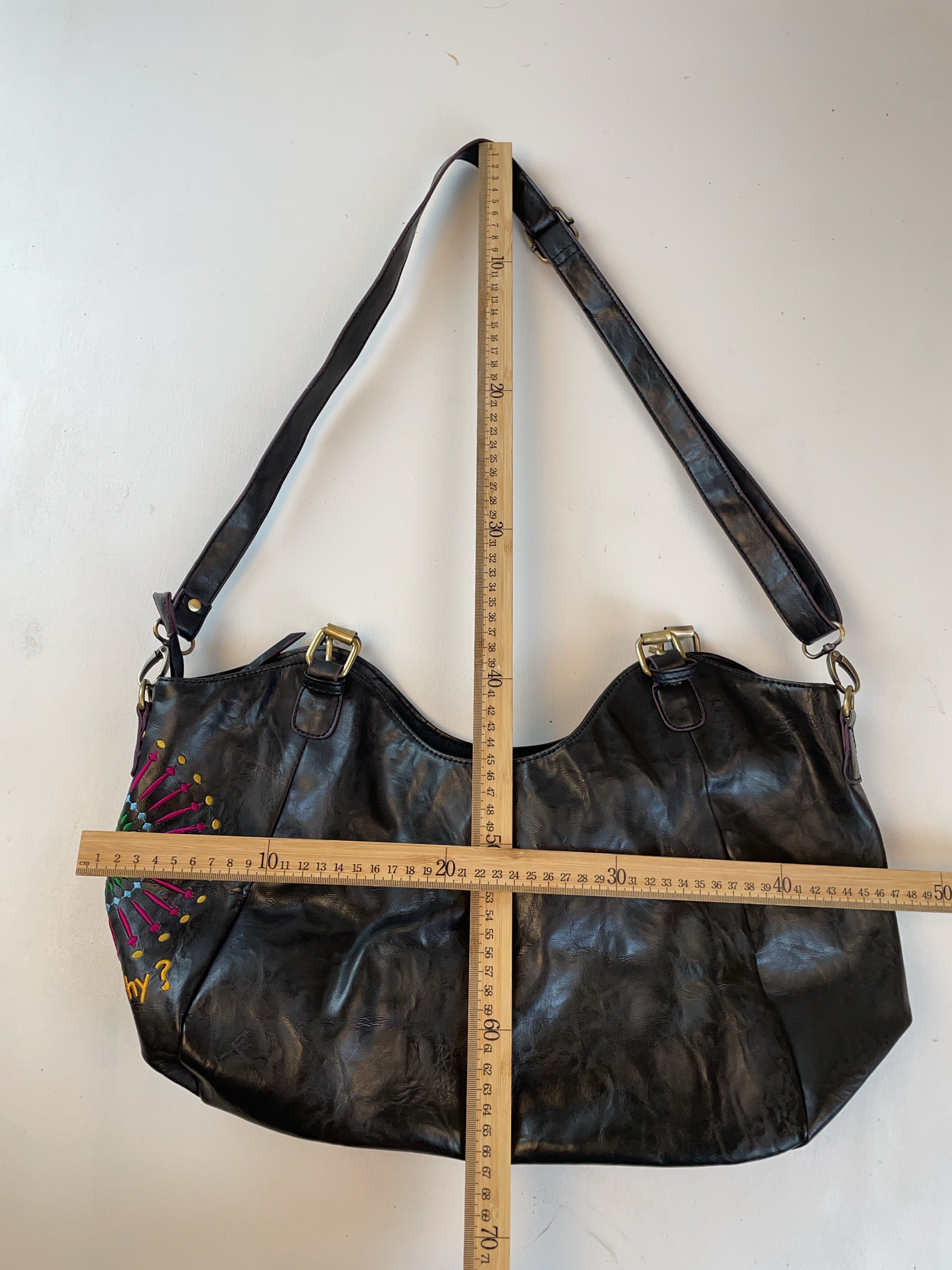 Desigual Schulter Tasche Schwarz Y2k
