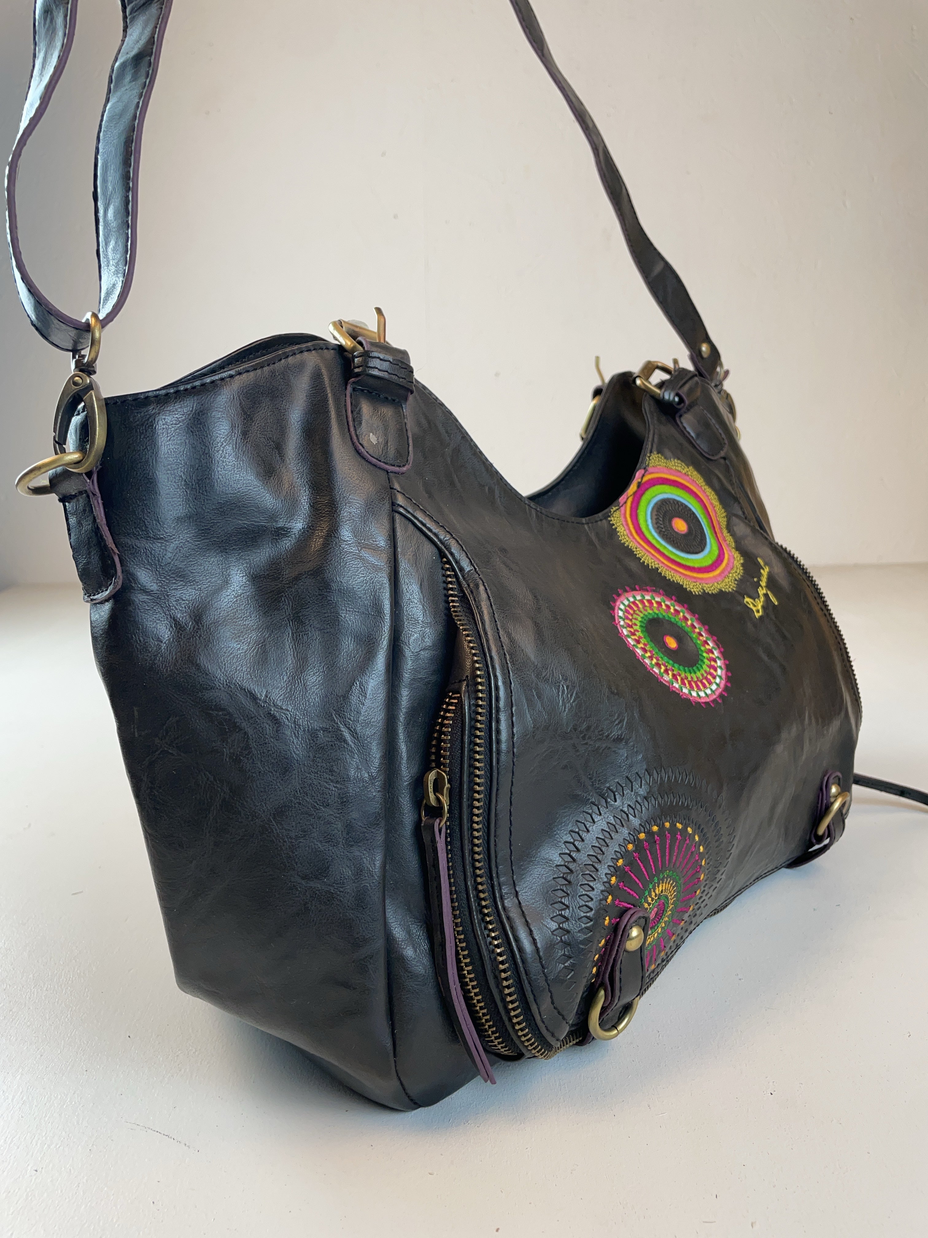 Desigual Schulter Tasche Schwarz Y2k