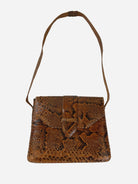 Vintage Schlangenleder Optik 80s 90s Shoulder Tasche Braun