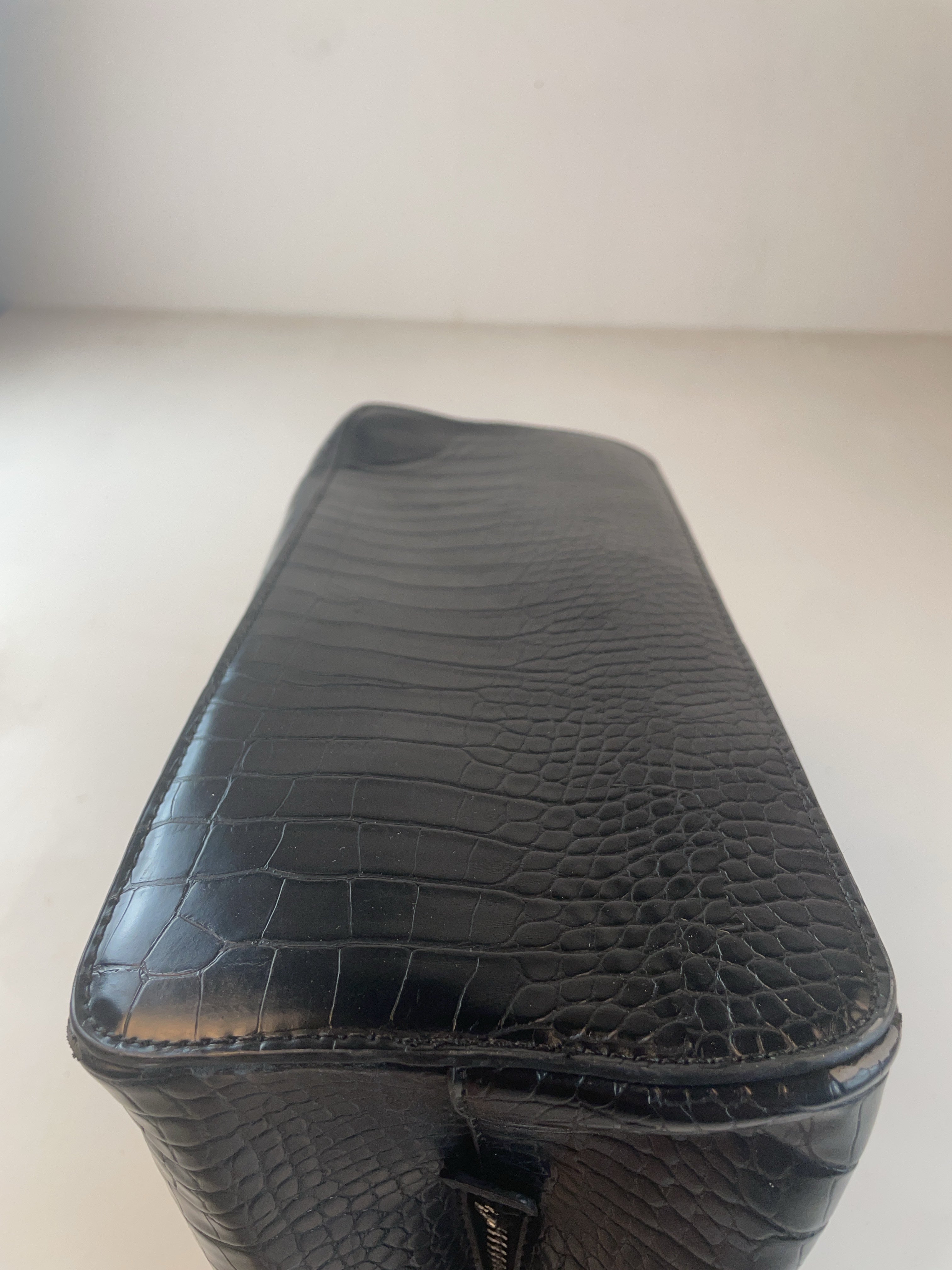 Kroko-prägung Shopper Tasche Schwarz Y2k