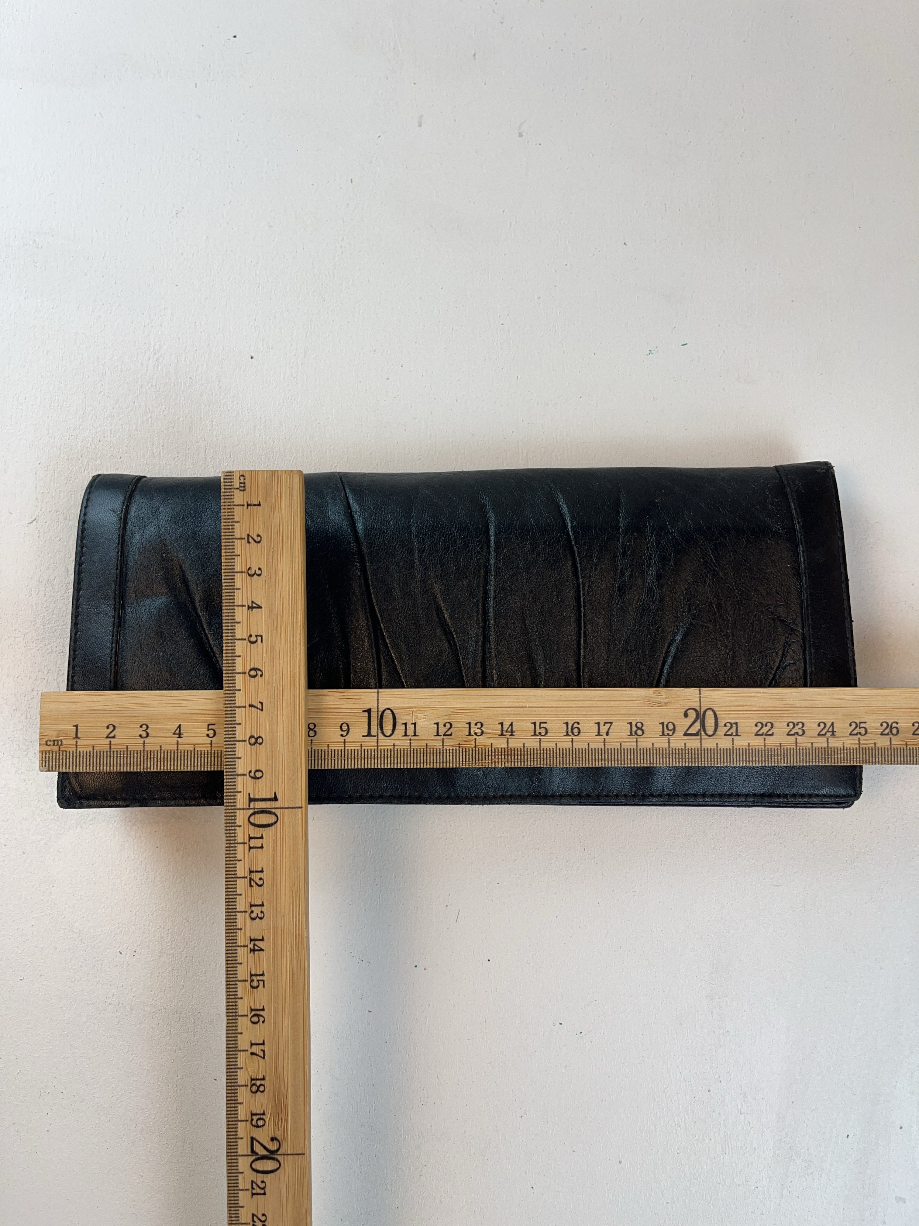 Leder Clutch Tasche Schwarz 80s