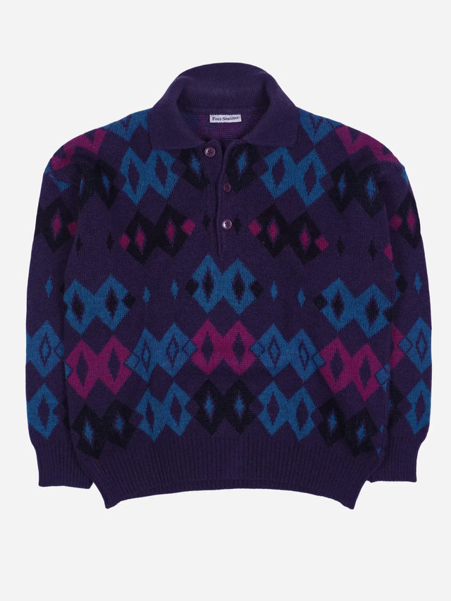 Vintage Half Button Sweater (M)