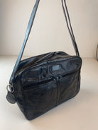 Patchwork Schulter Tasche Schwarz 90s