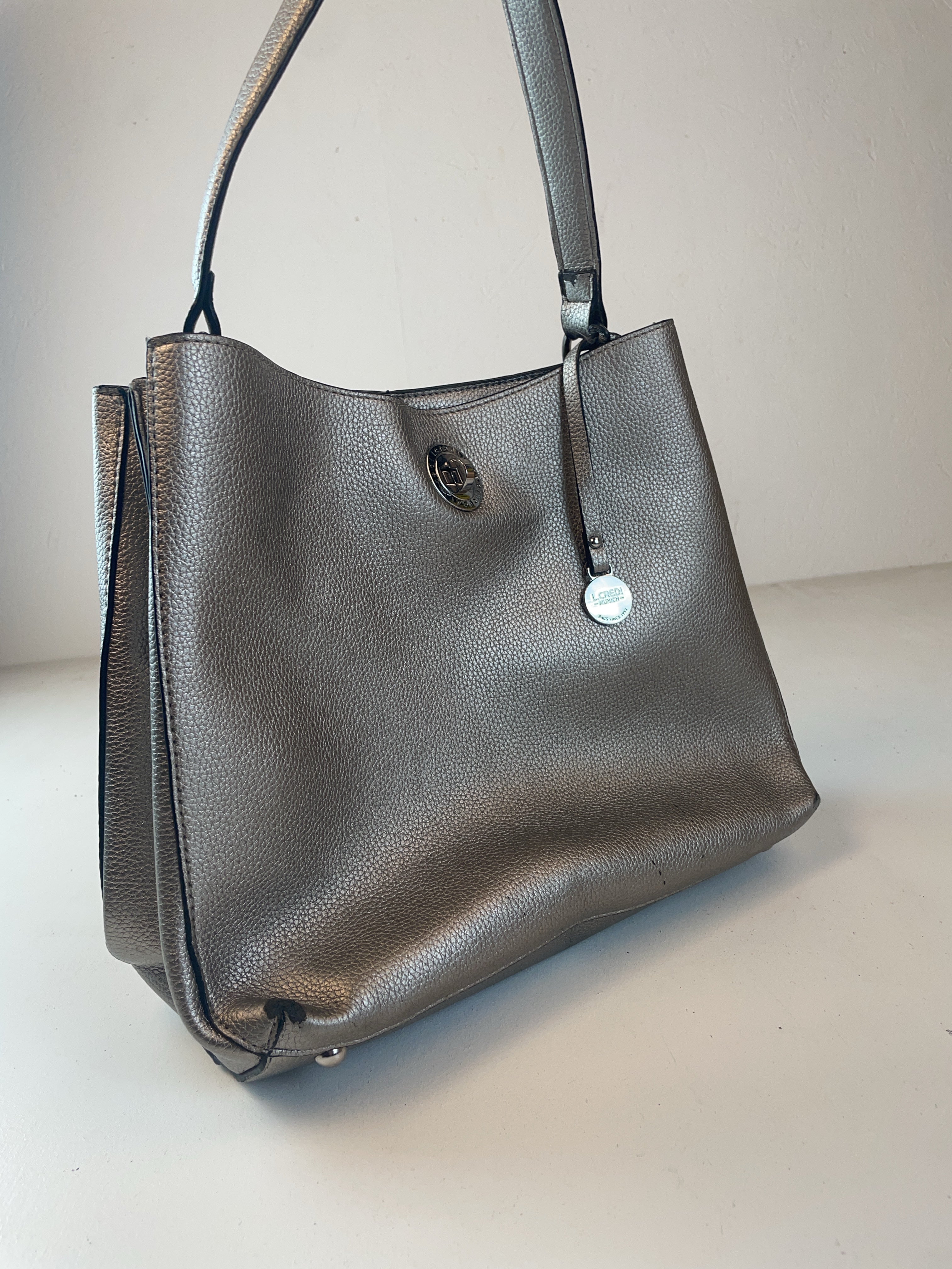 L.credi Shopper Tasche Silber Y2k