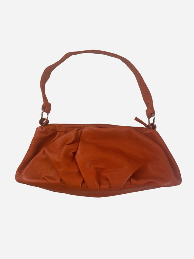 Gerafft Baguette Tasche Orange Y2k