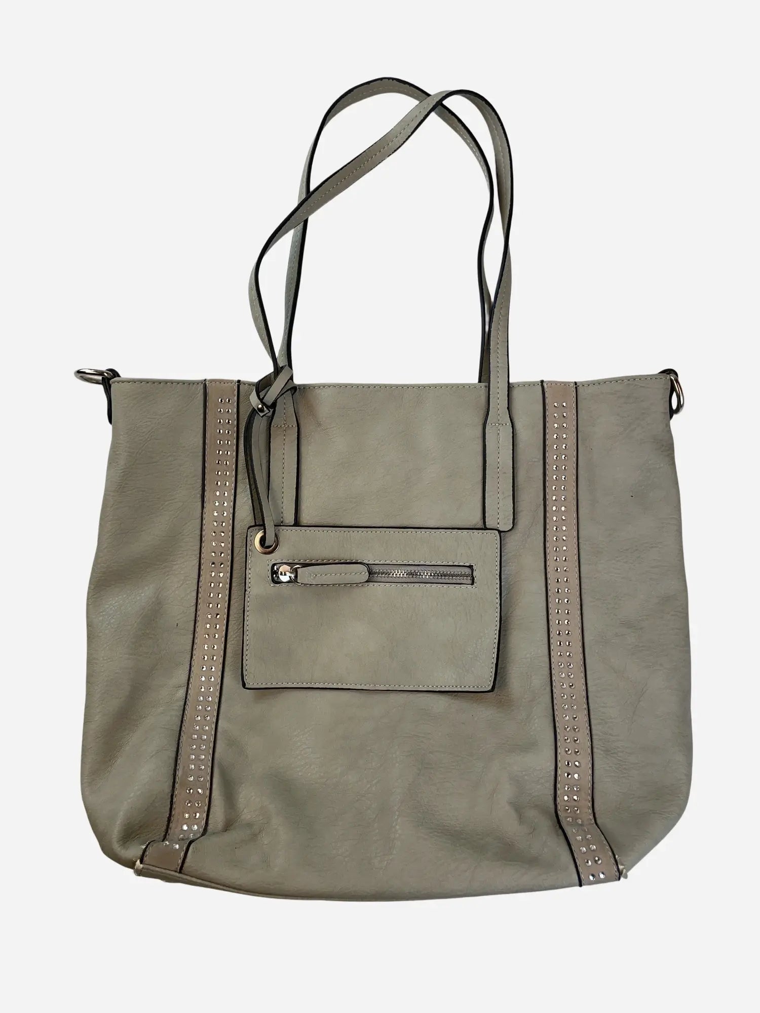 Nietenstuds Shopper Tasche Grau Y2k