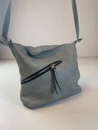 Kunstleder Schulter Tasche Blau Y2k