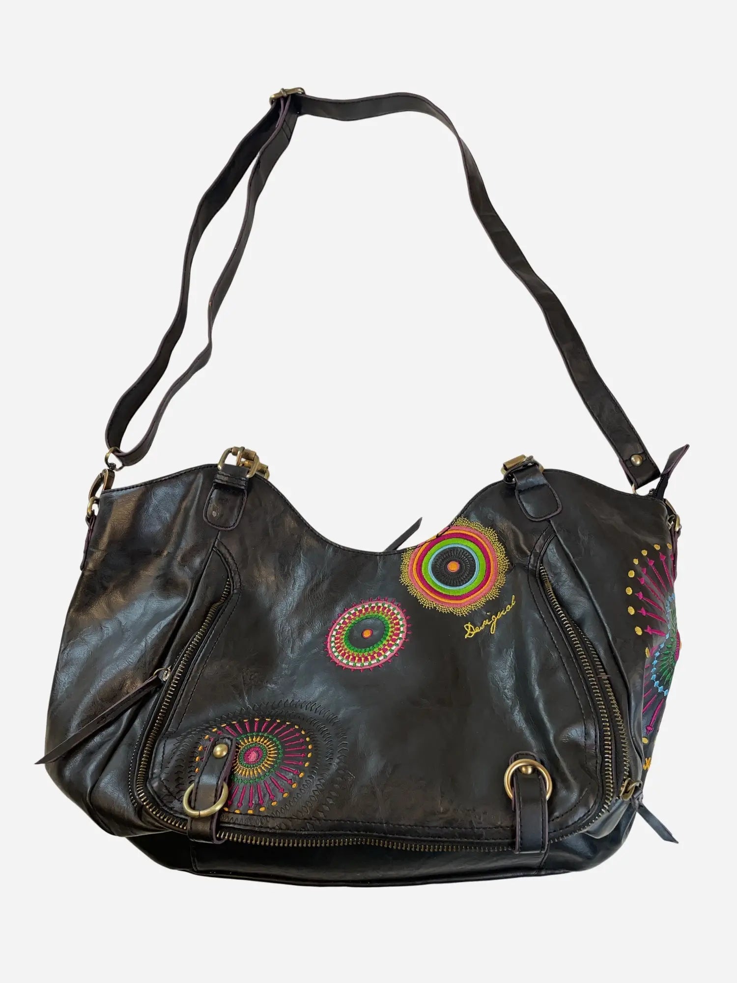 Desigual Schulter Tasche Schwarz Y2k