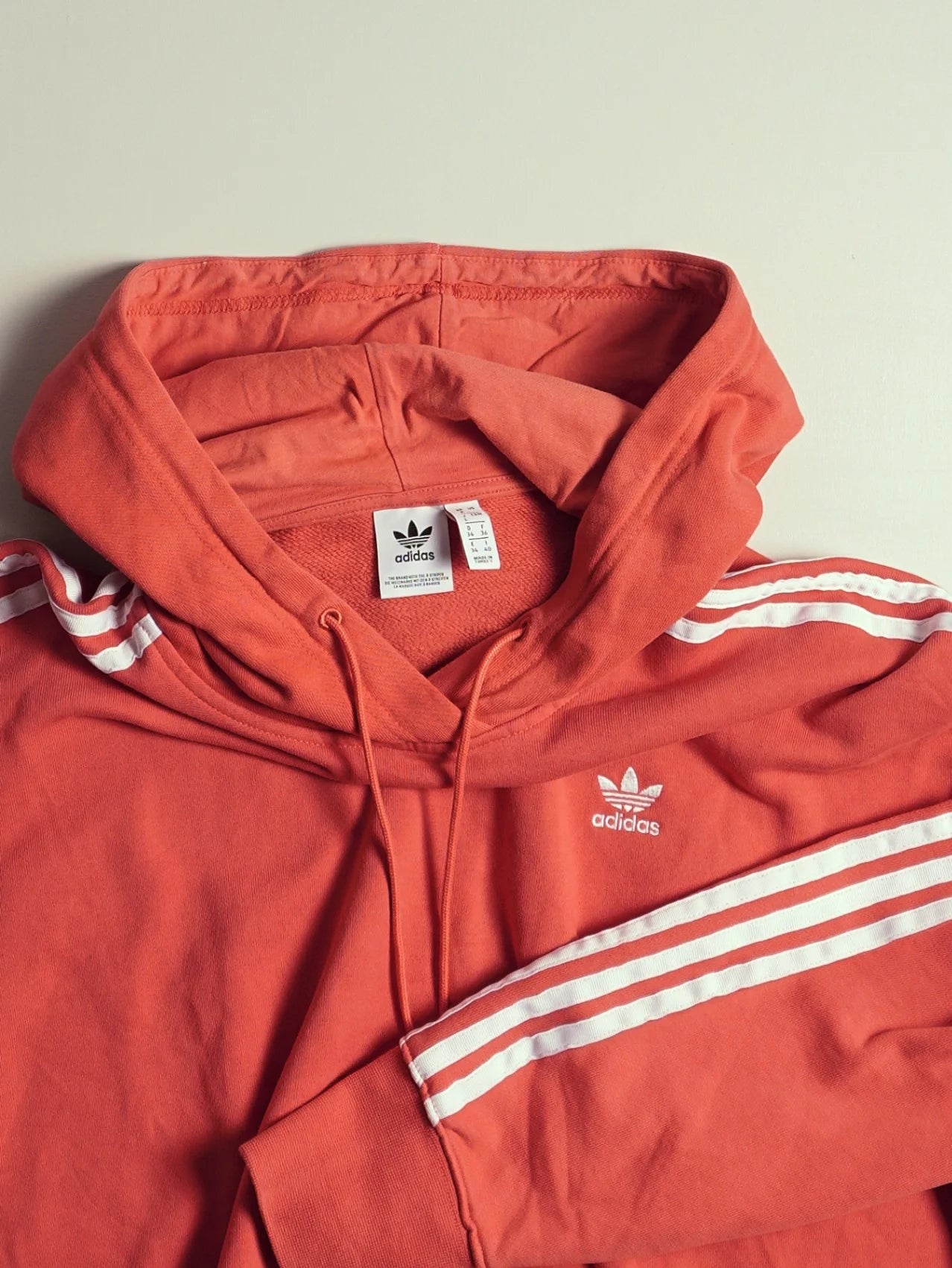 Adidas orange cropped hoodie best sale