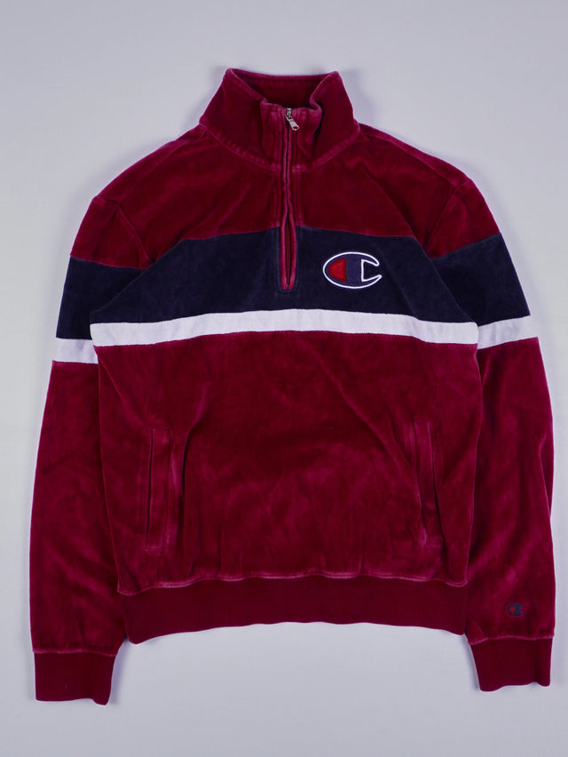 Champion Samt Halfzip Sweater (XS)