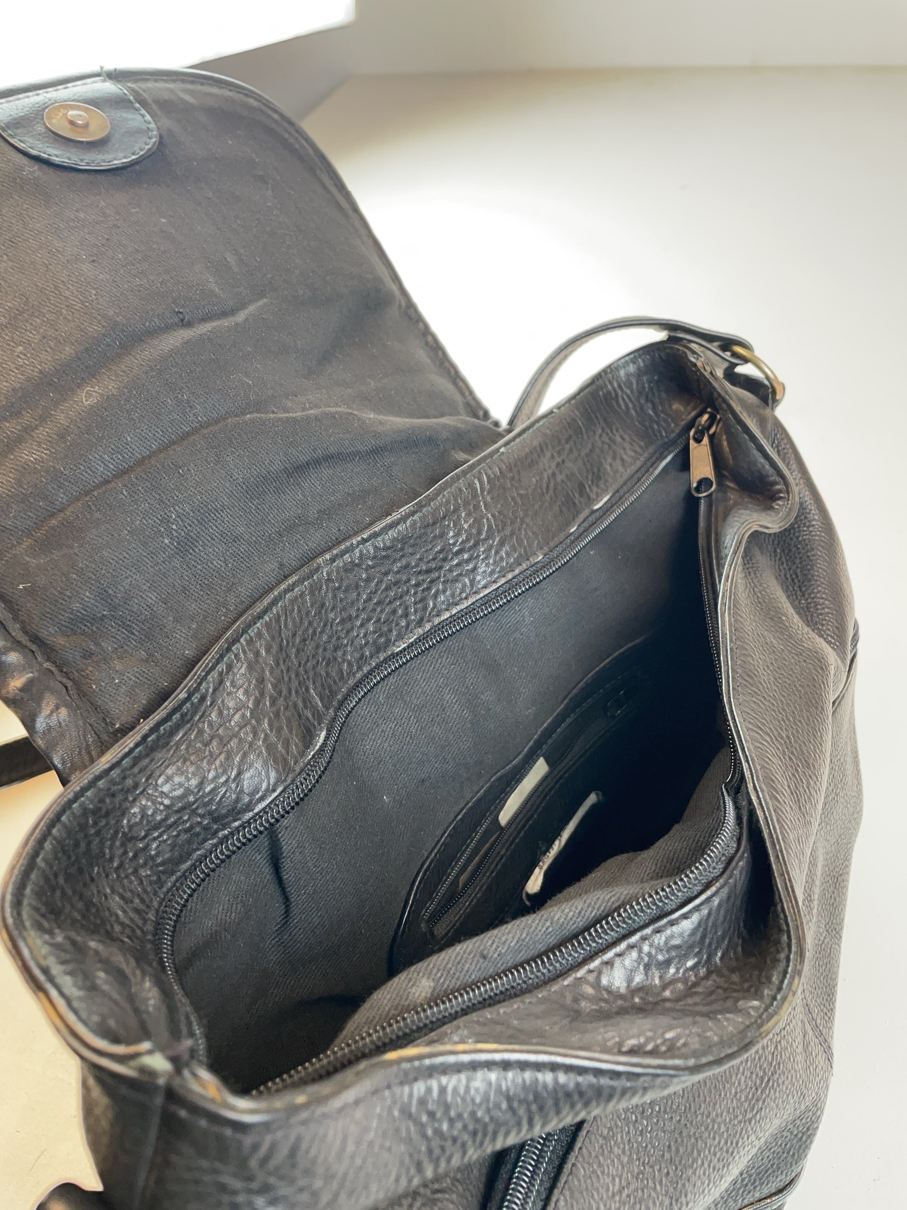 Leder Schulter Tasche Schwarz Y2k