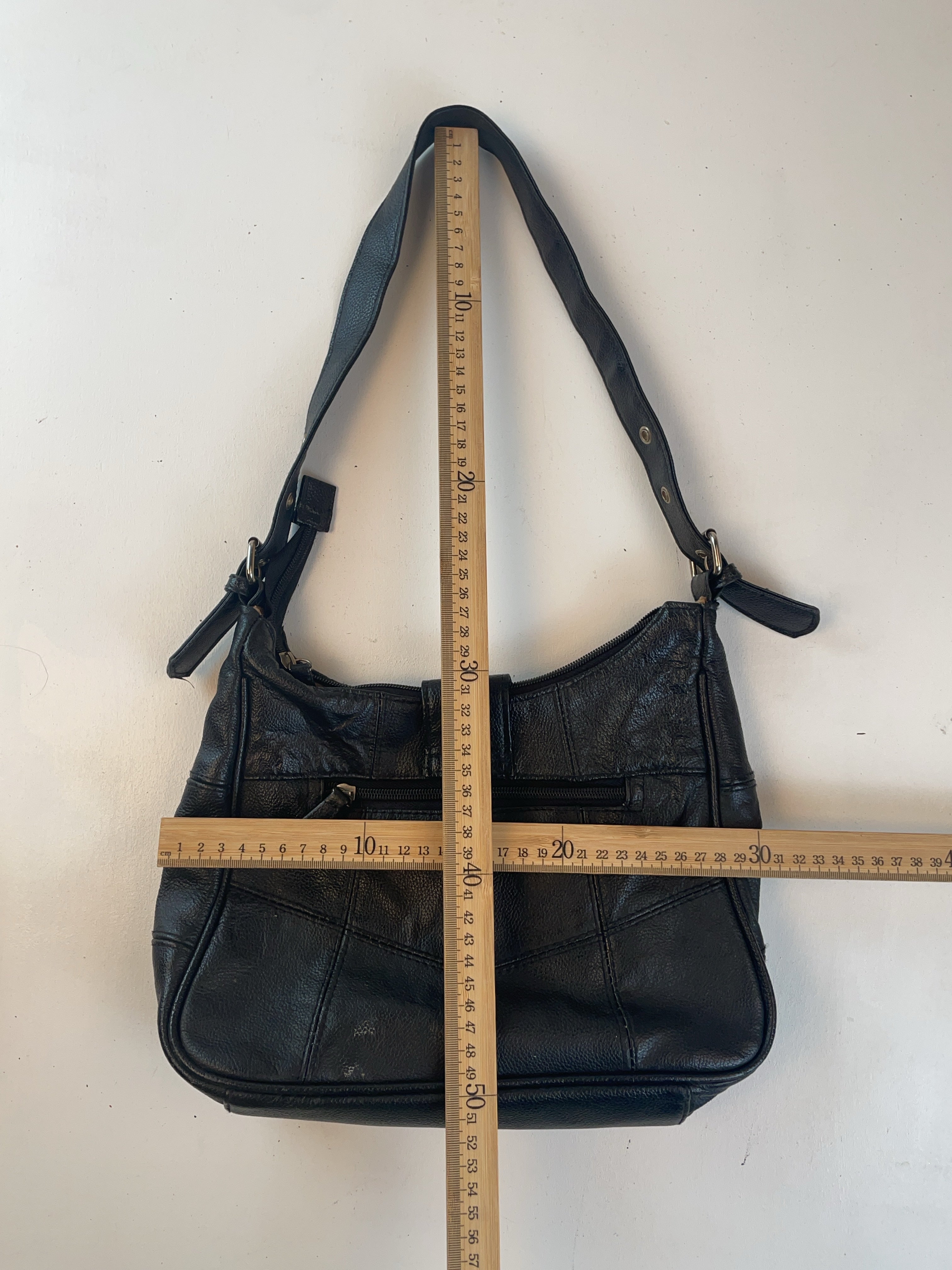 Patchwork Schulter Tasche Schwarz Y2k