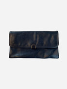 Leder Clutch Tasche Schwarz 80s