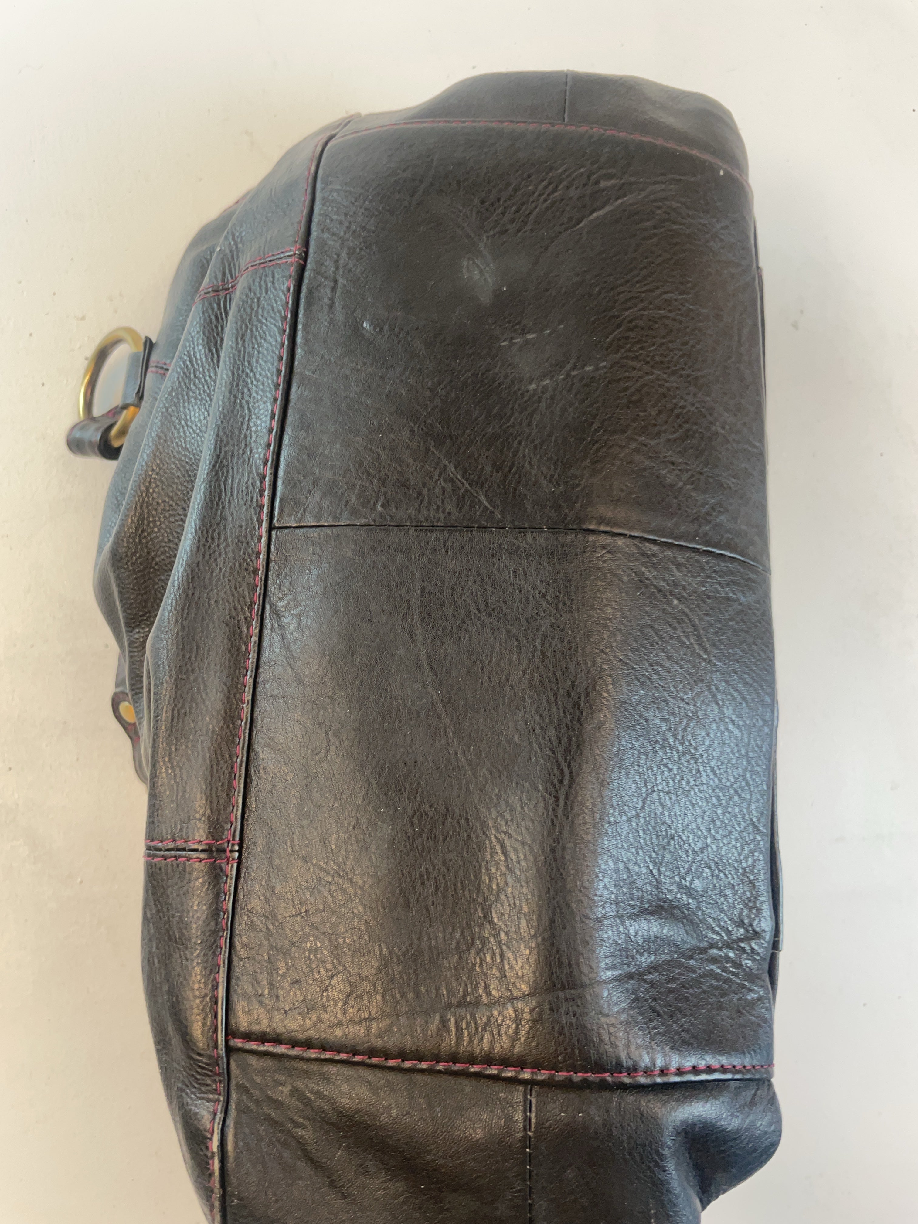 Leder Schulter Tasche Schwarz Y2k