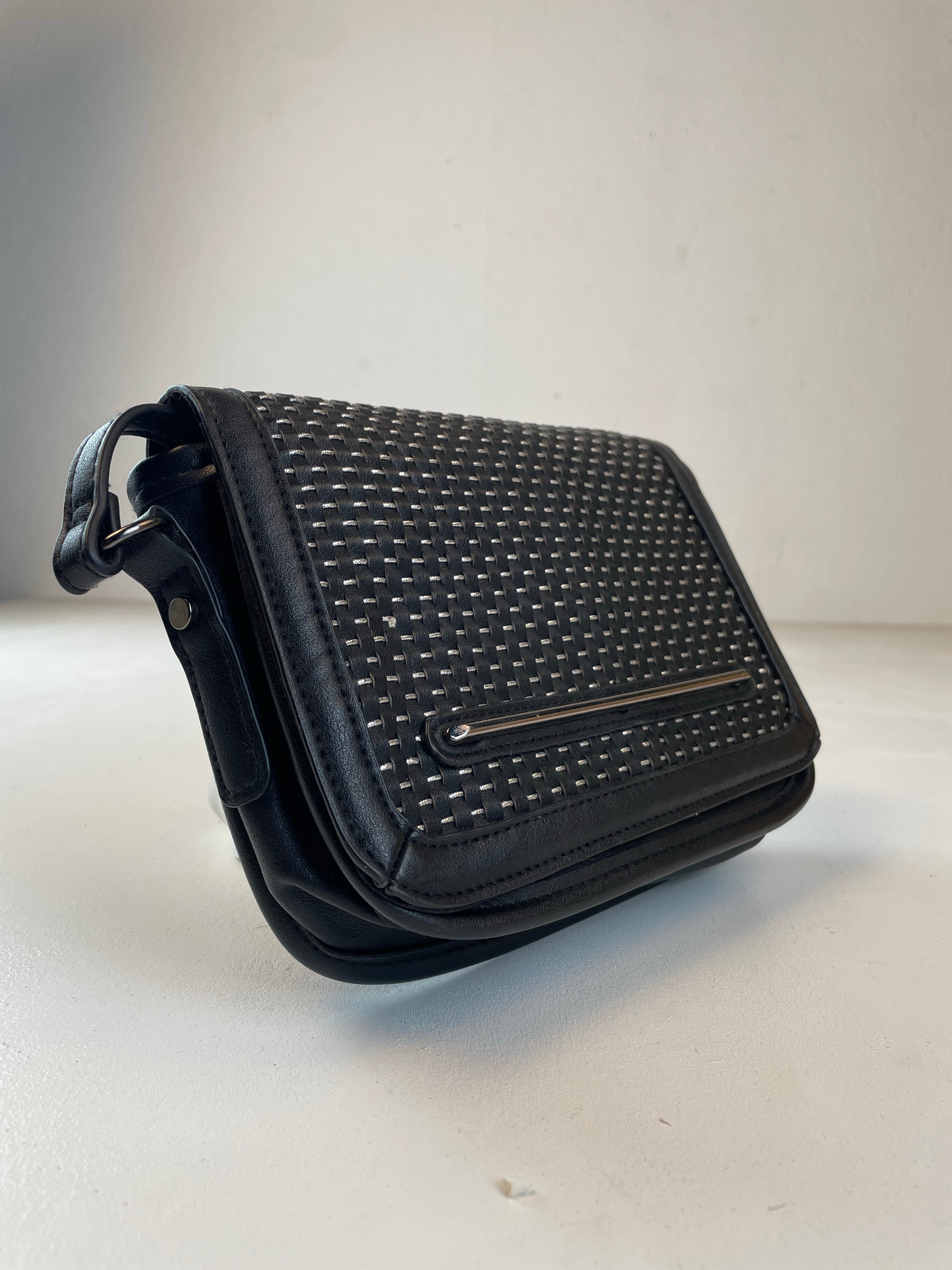 Geflochten Crossbody Tasche Schwarz Y2k