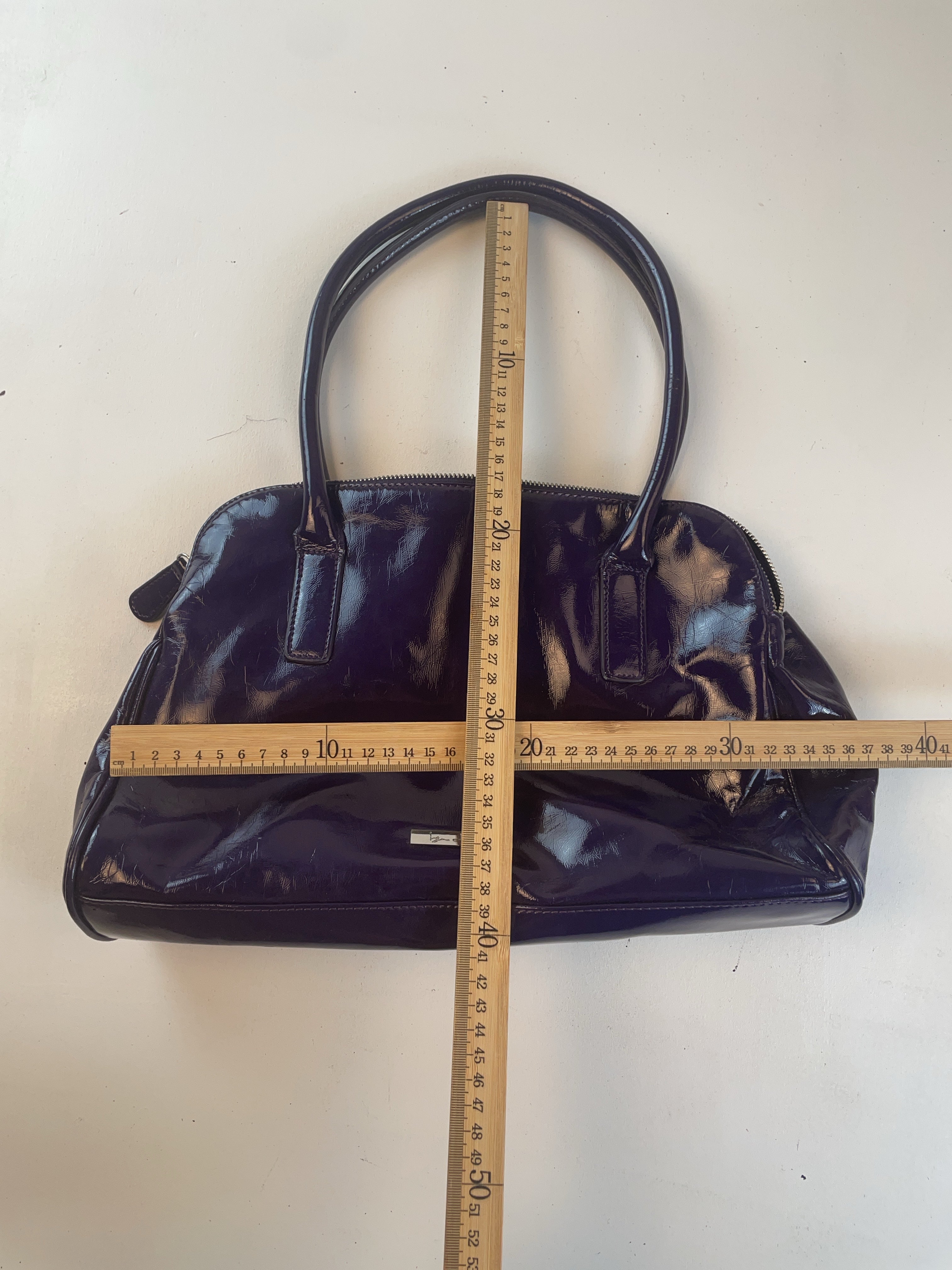 Lackoptik Baguette Tasche Lila Y2k
