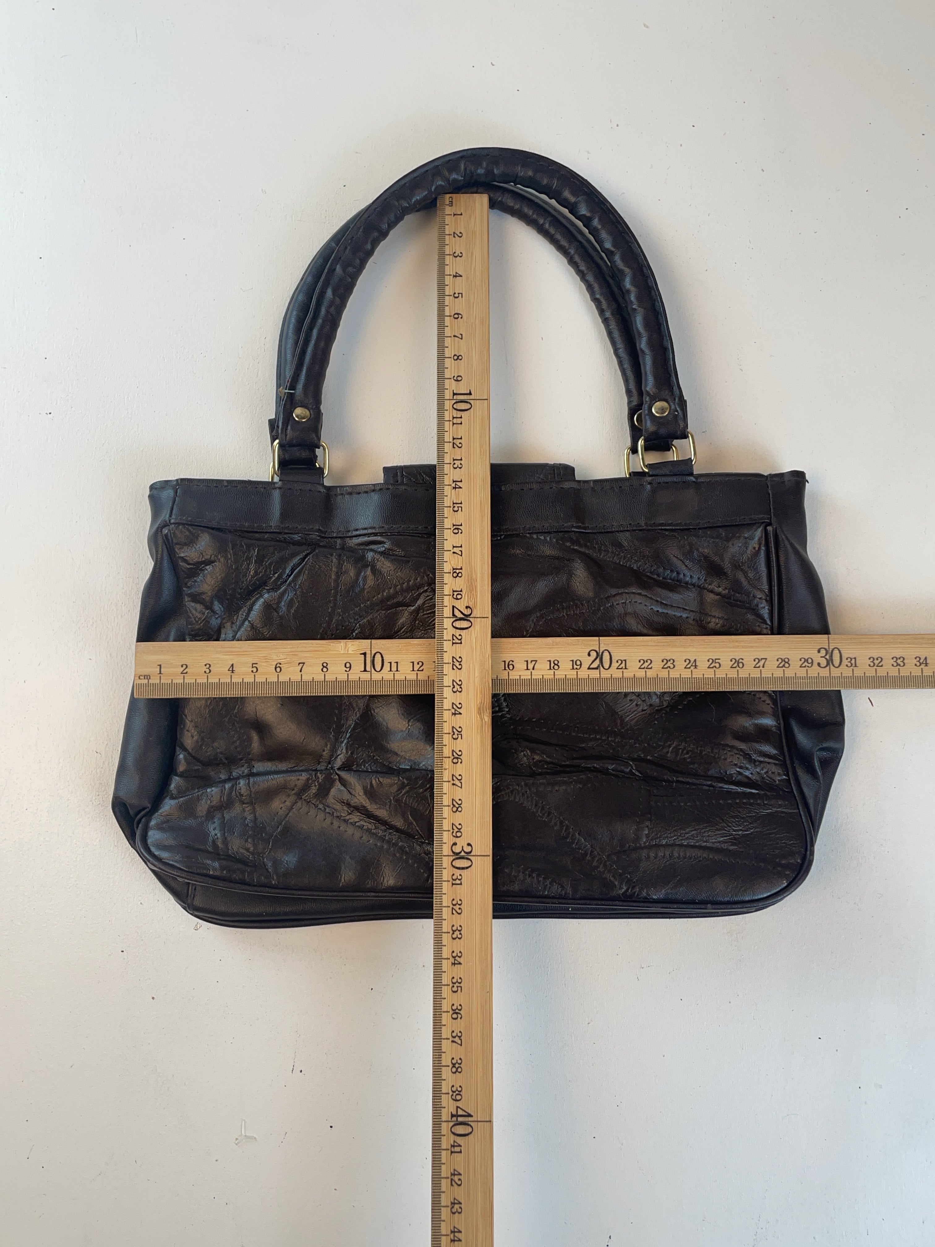 Patchwork Shoulder Tasche Braun Y2k