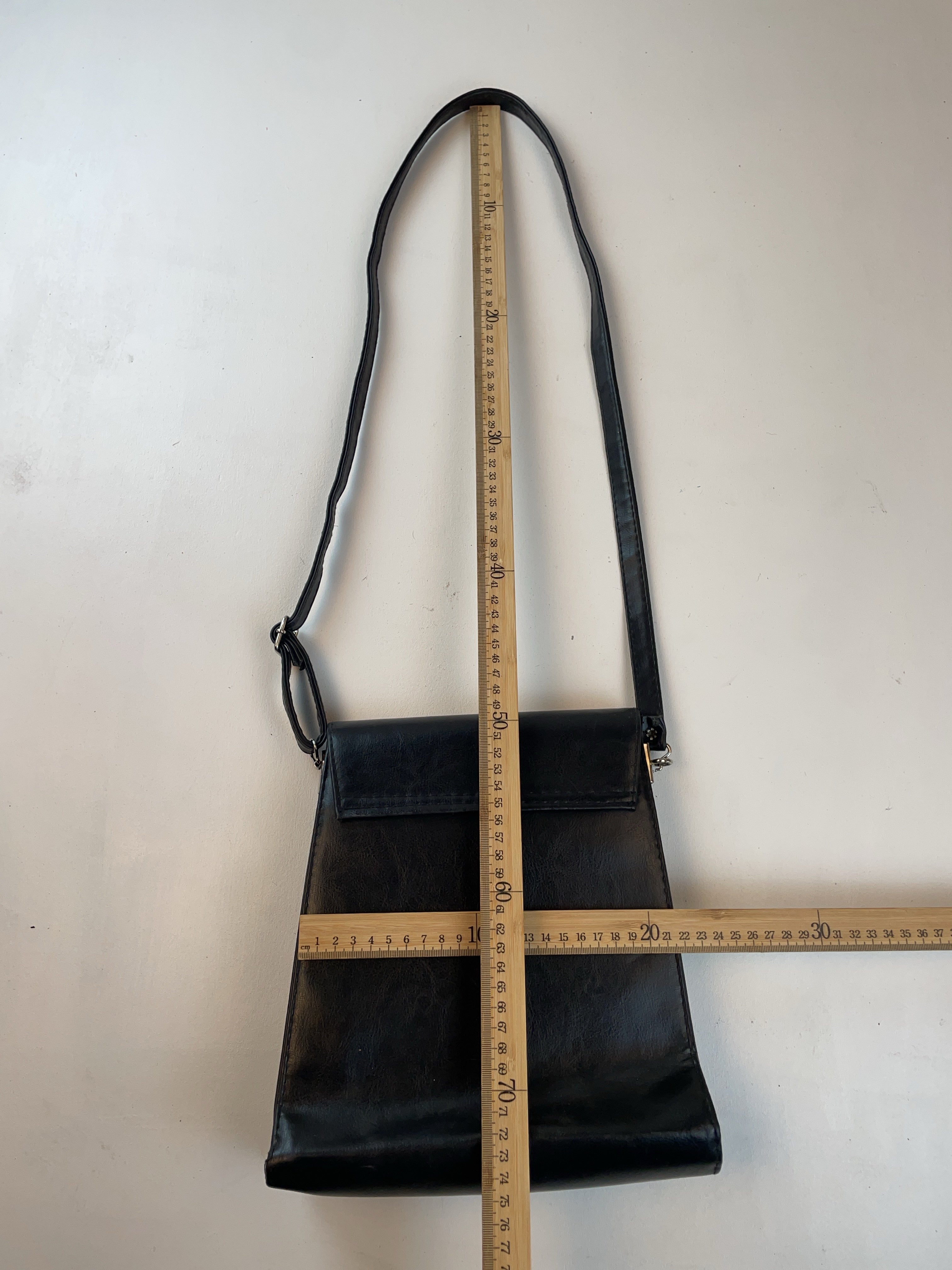 Kunstleder Schulter Tasche Schwarz Y2k
