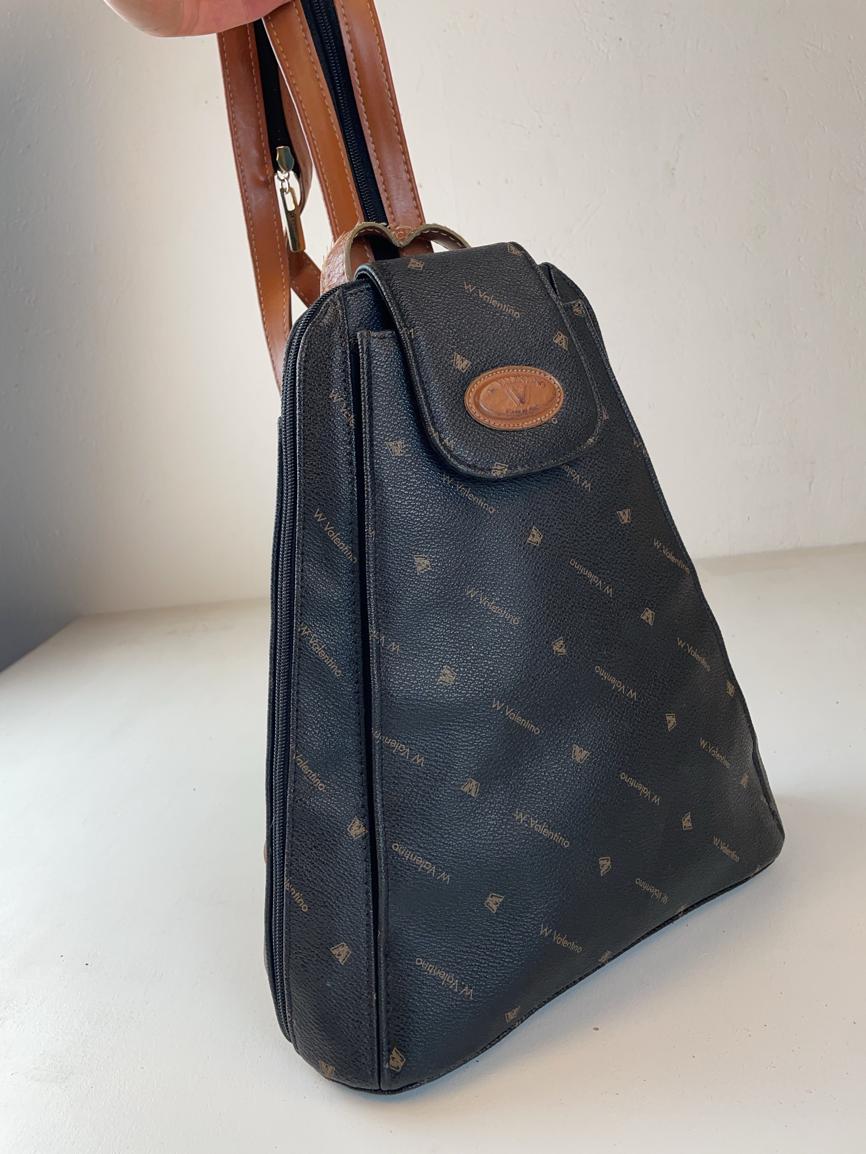 Valentino Rucksack Tasche Schwarz 90s