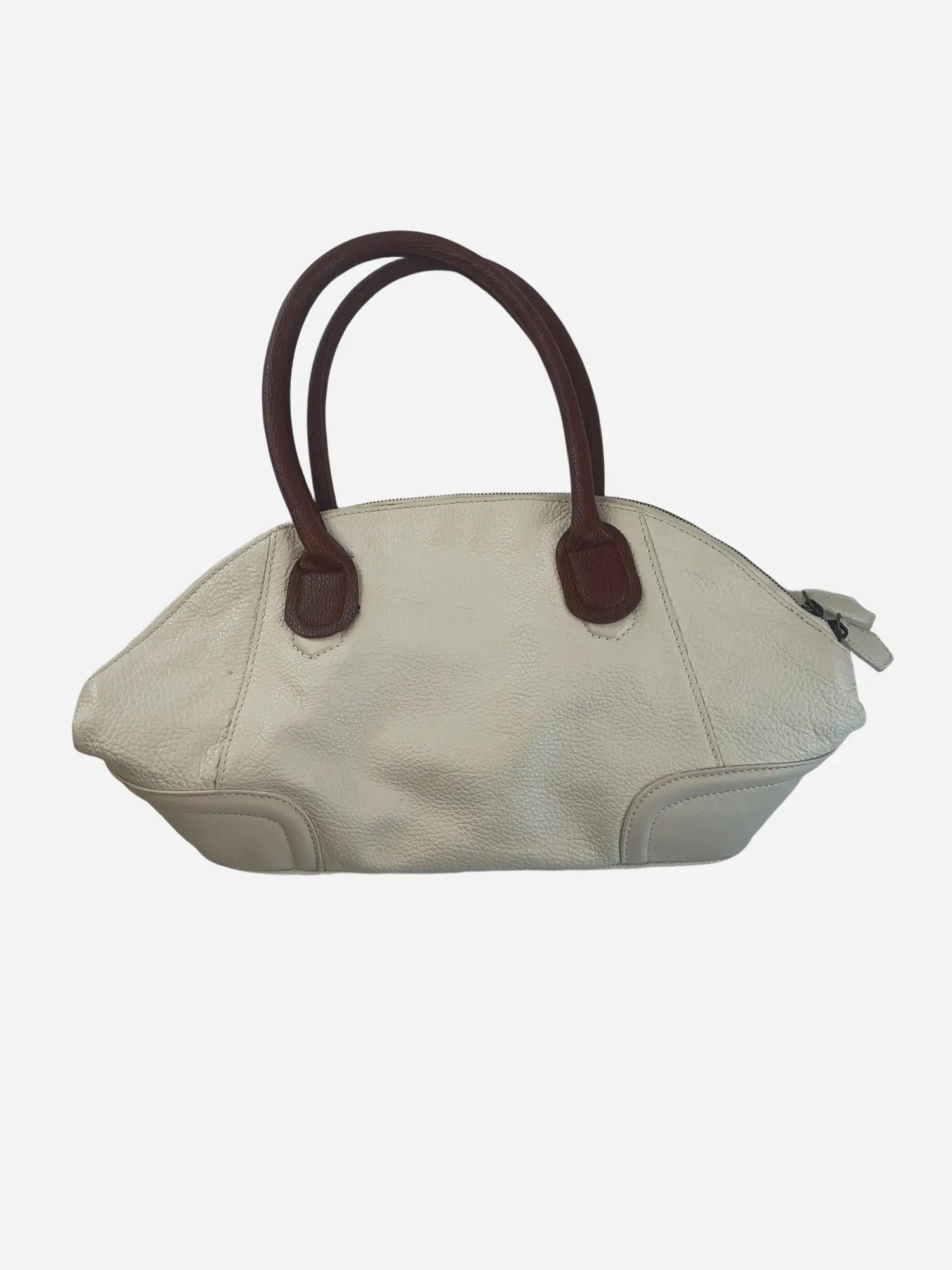 Lederstruktur Bowling Tasche Weiß Y2k