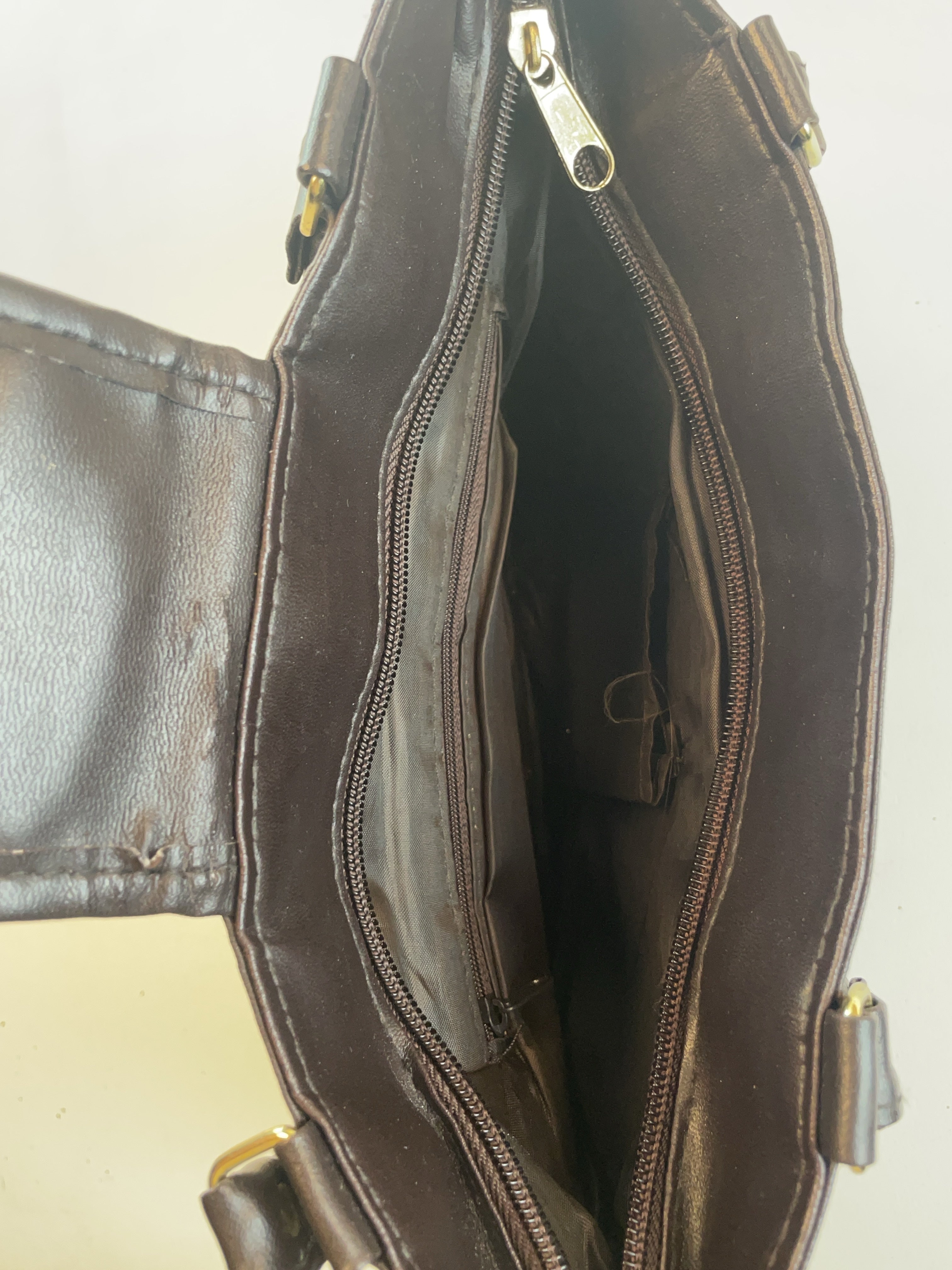 Patchwork Shoulder Tasche Braun Y2k