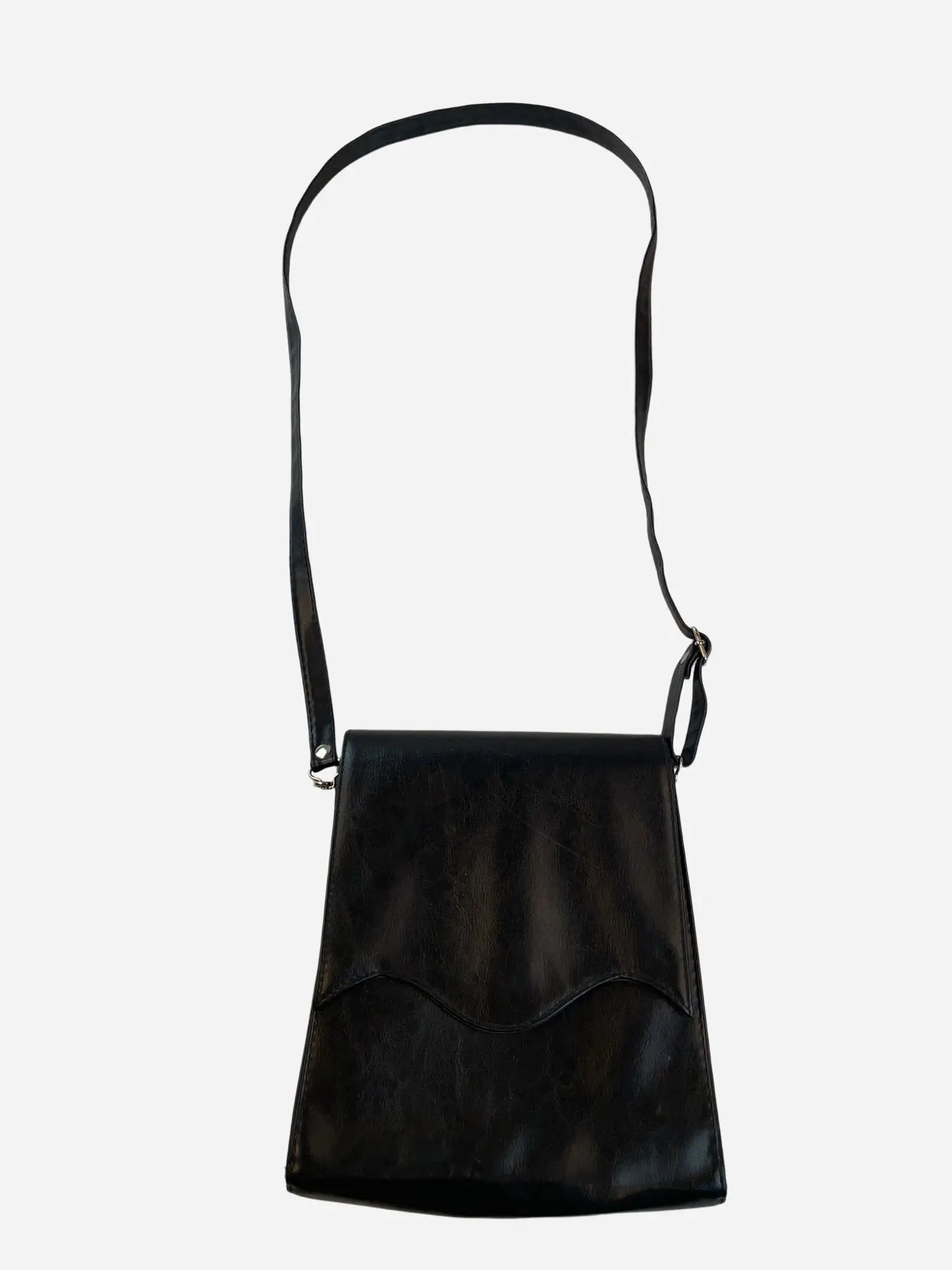 Kunstleder Schulter Tasche Schwarz Y2k