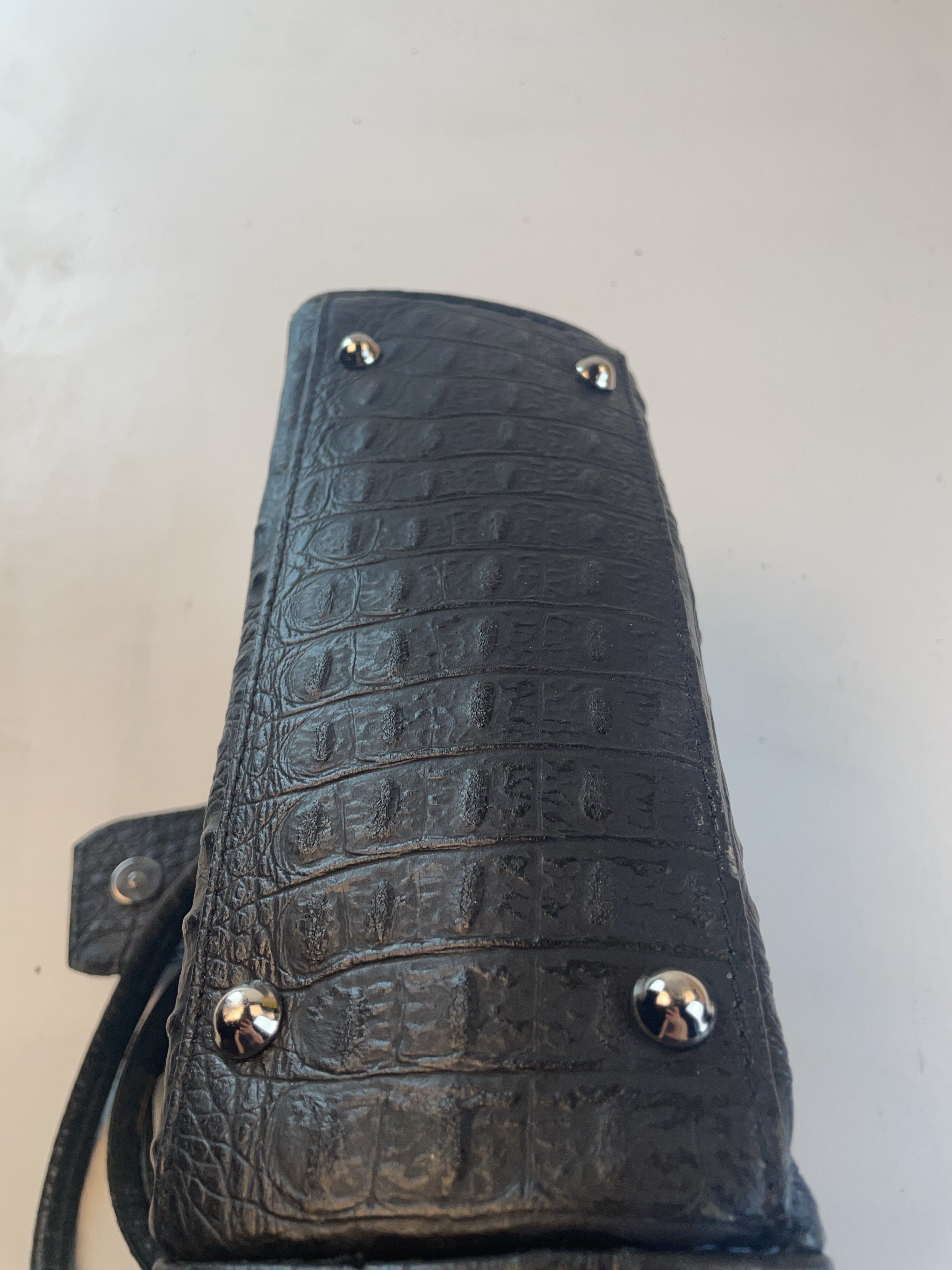 Kroko Handheld Tasche Schwarz Y2k