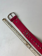 Y2K Pinker Strass Kunstleder Gürtel