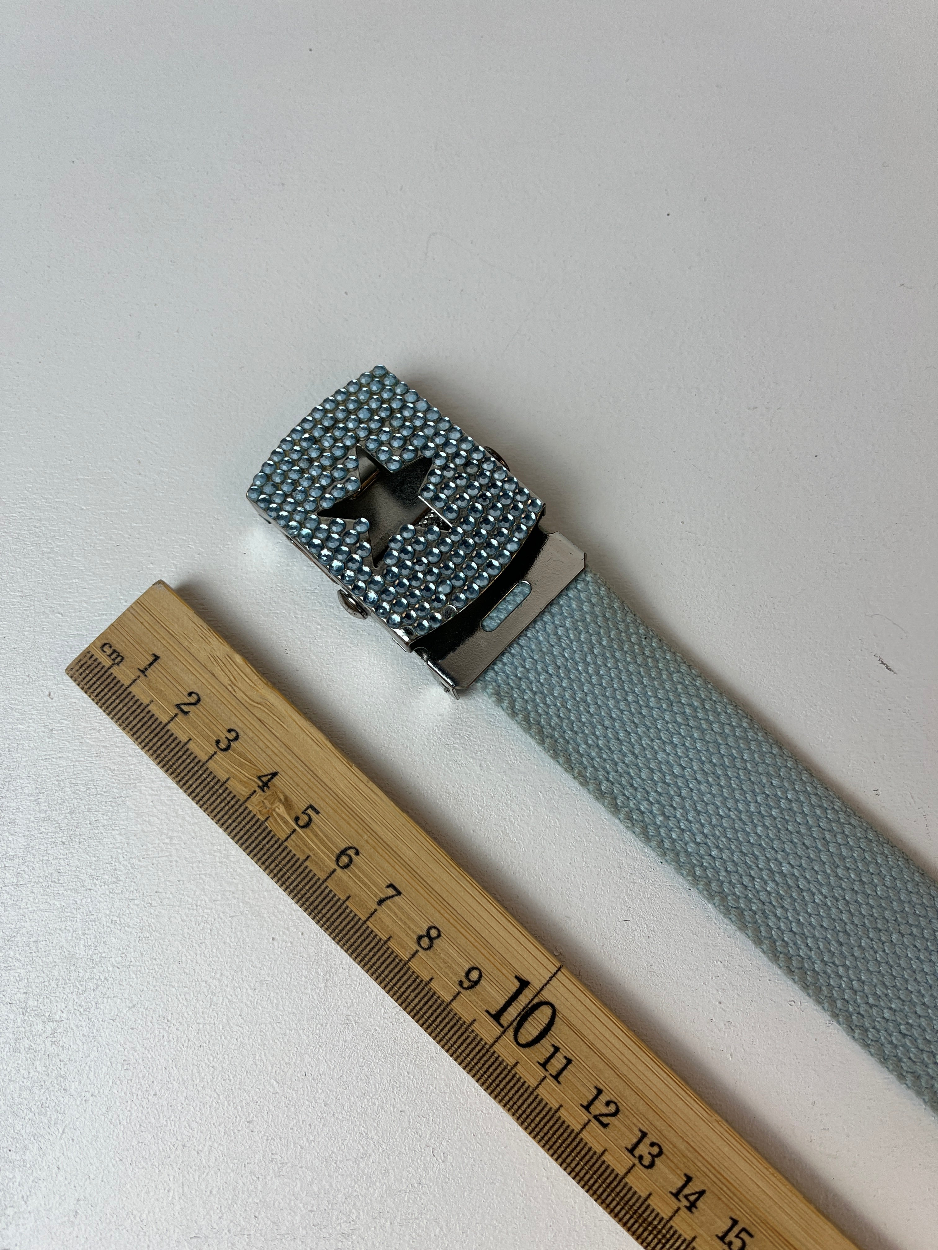 Vintage Y2K Strass Stern Gürtel Blau