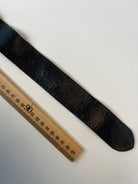 Vintage Leder Strass Gürtel Schwarz