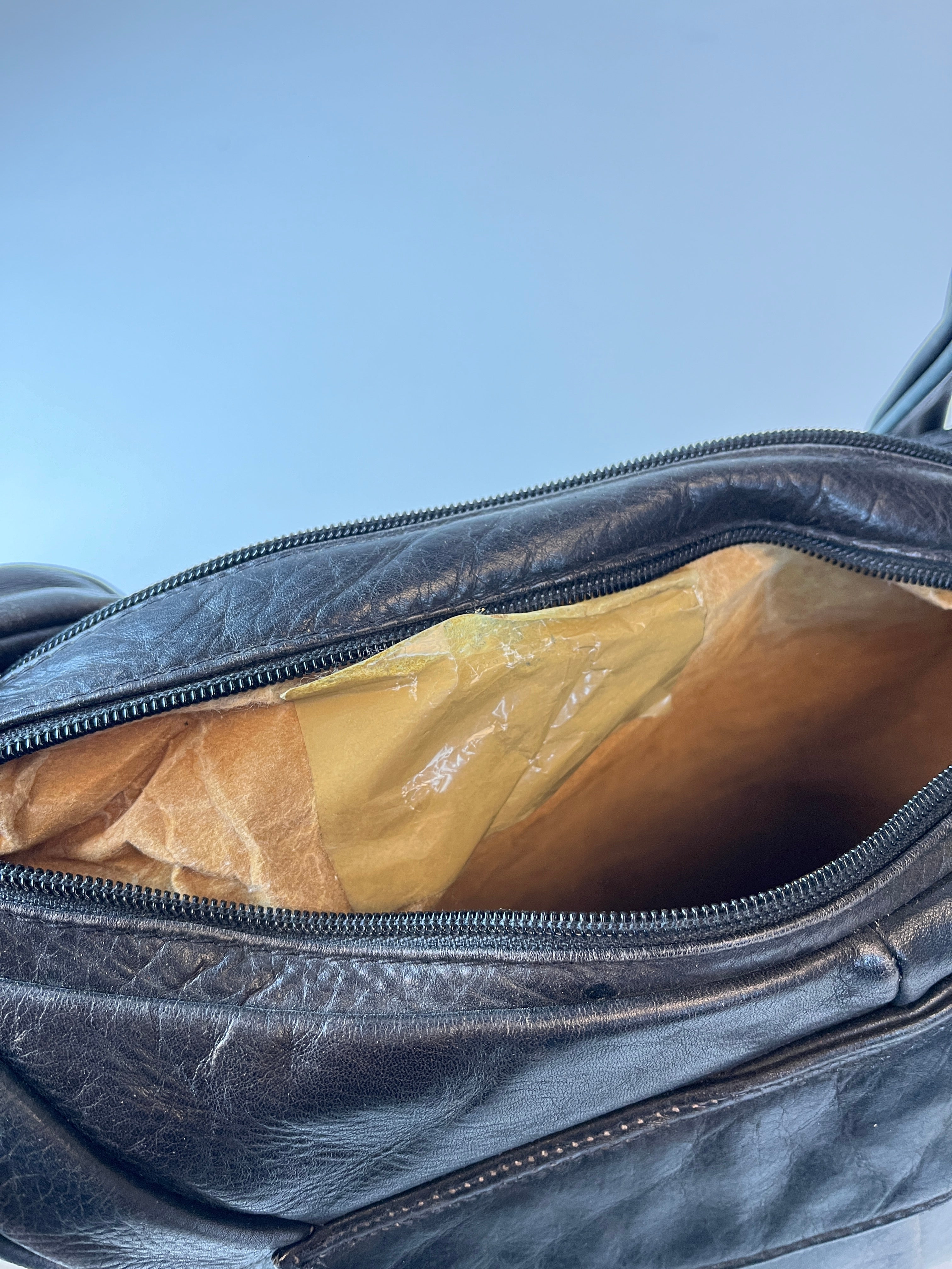 Vintage Leder Tasche Schwarz