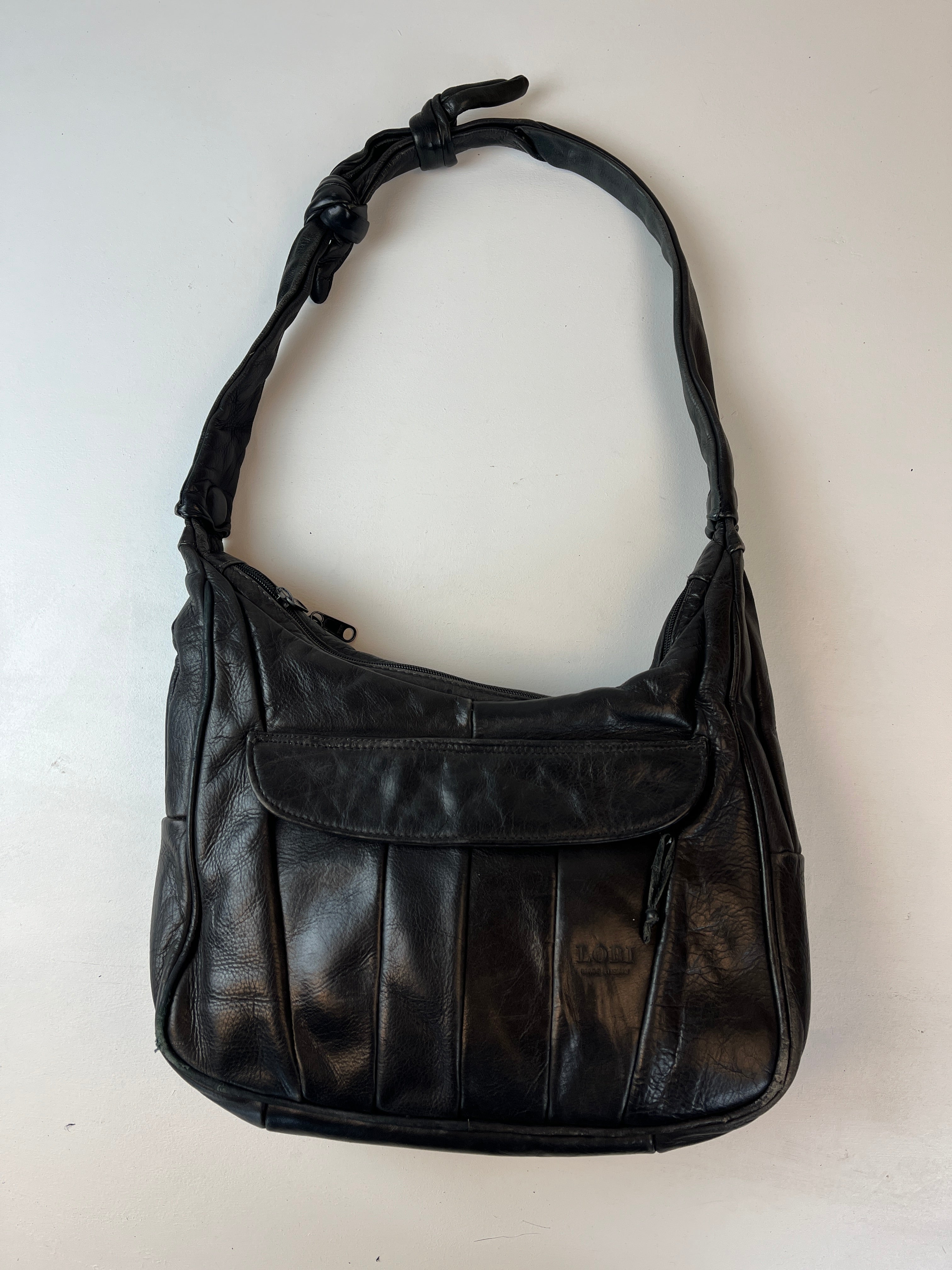 Vintage Leder Tasche Schwarz