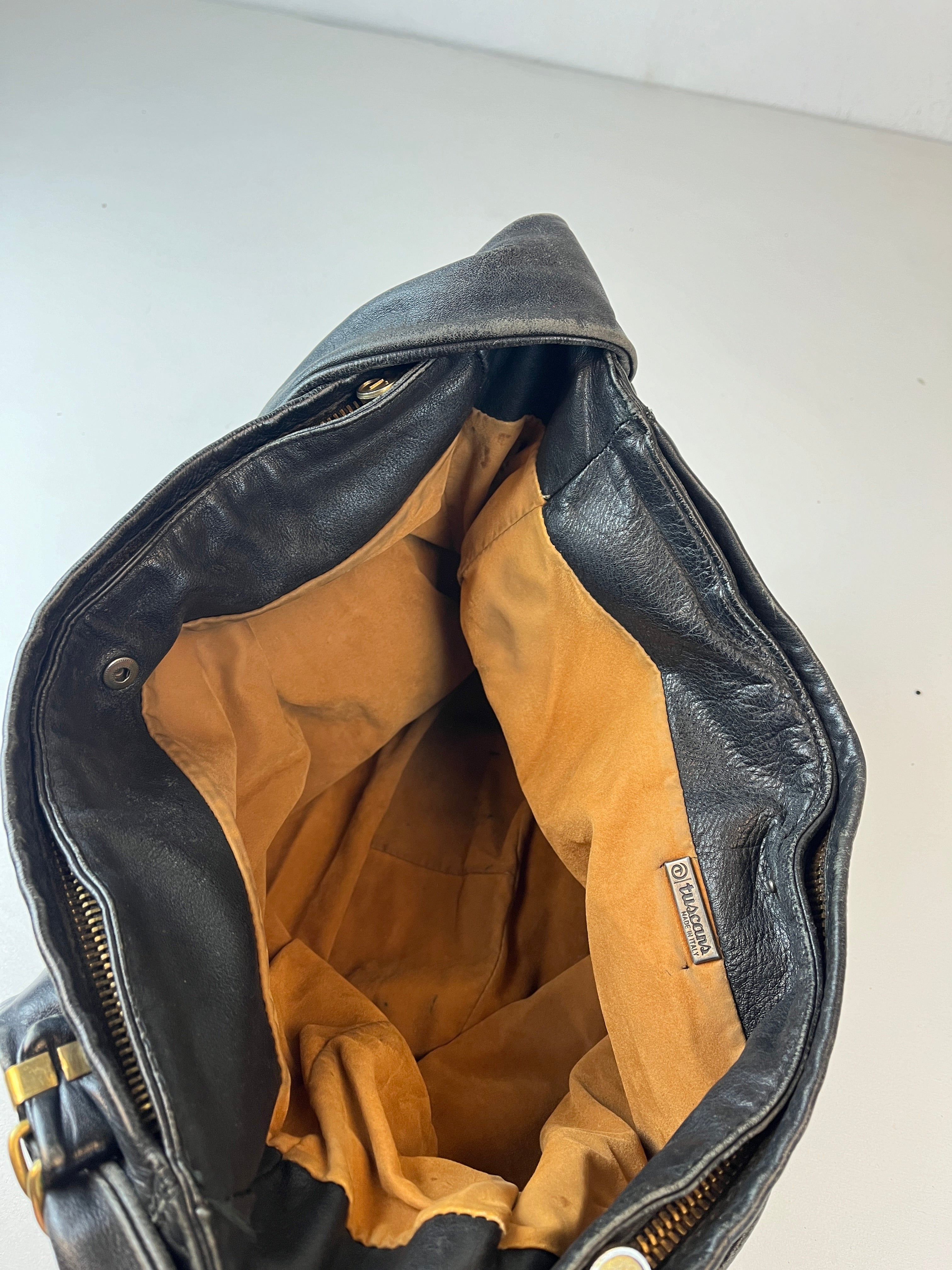 Vintage Leder Tasche Schwarz
