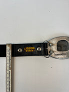 Vintage Totenkopf Leder Gürtel Schwarz