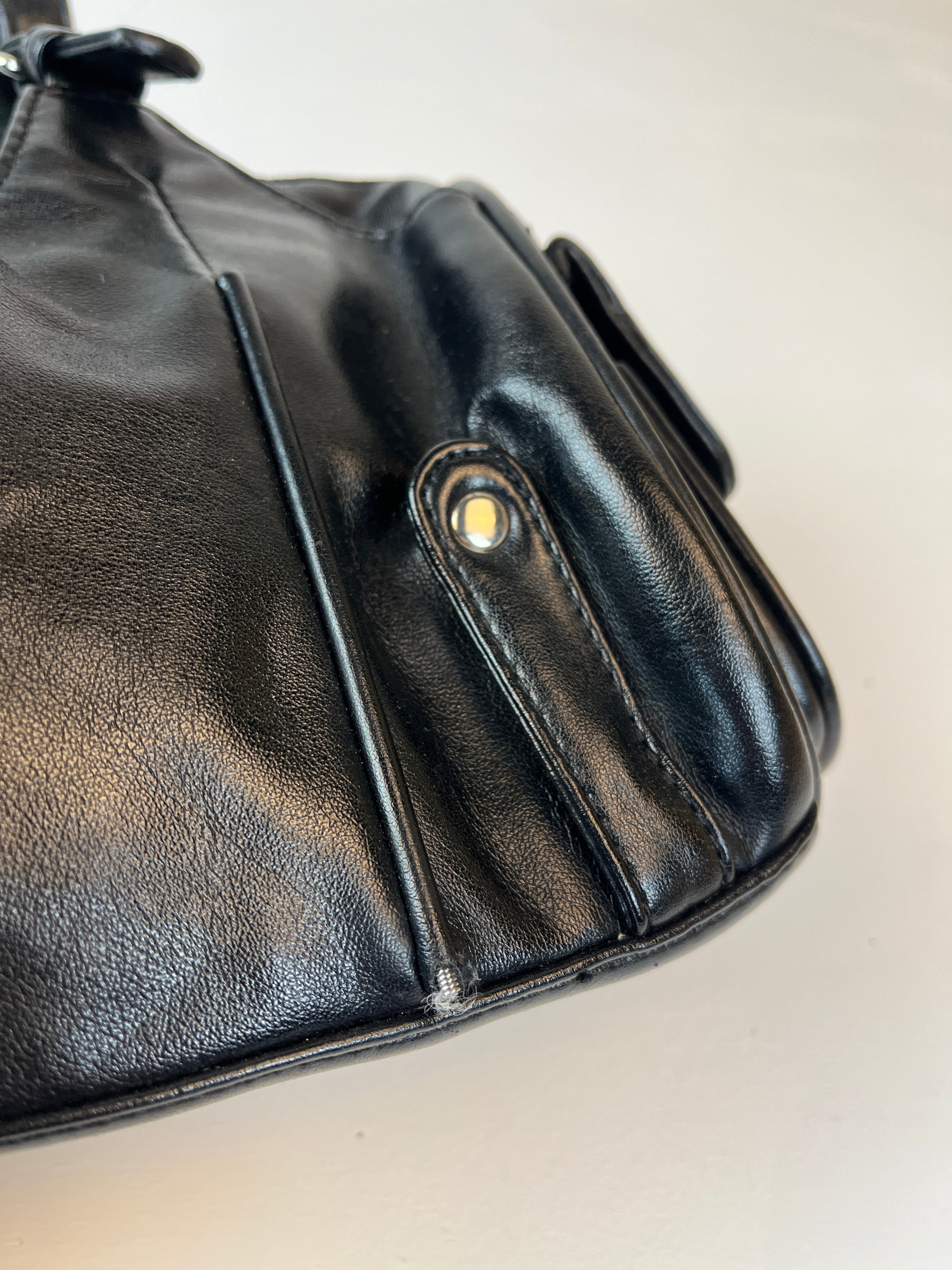 Vintage Leder Tasche Schwarz