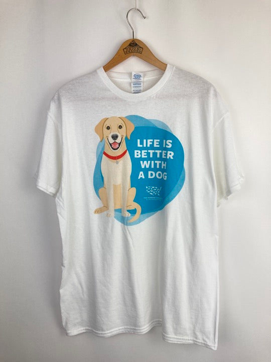 „Life is better with a dog“ T-Shirt (L)
