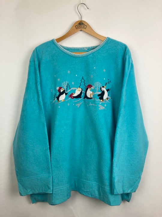 „Pinguine“ Fleece Pullover (XL)